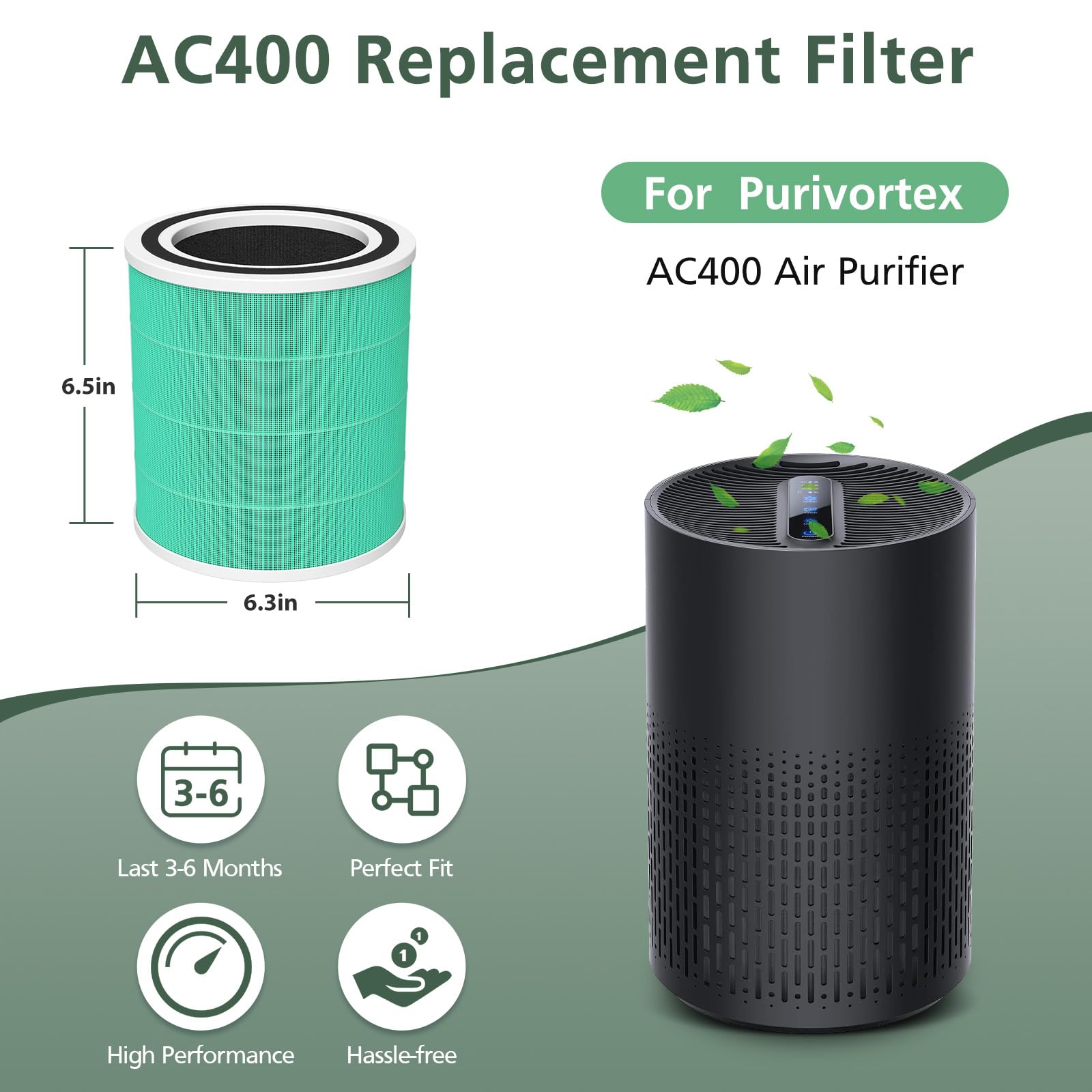 Foto 6 | Filtro De Repuesto Para Purificador De Aire Isinlive Ac400 X2 Para Purivortex Ac400 - Venta Internacional.
