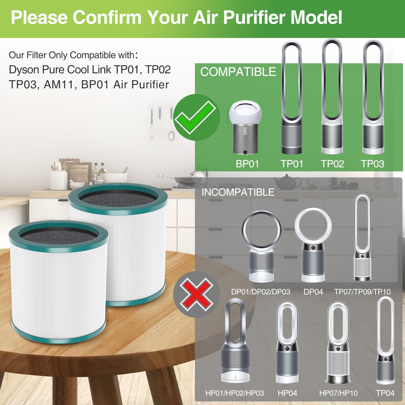 Foto 4 pulgar | Filtro Hepa Cabiclean De Repuesto Para Purificador Dyson Tp01 - Venta Internacional.