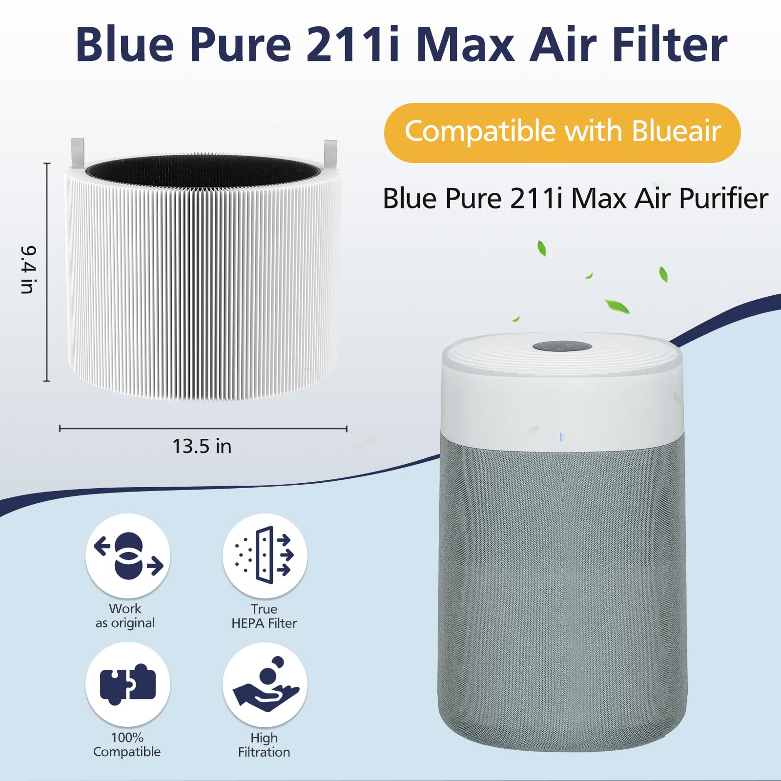 Foto 8 pulgar | Filtro De Repuesto Blueair Blue Pure 211i Max Air Purifier - Venta Internacional.