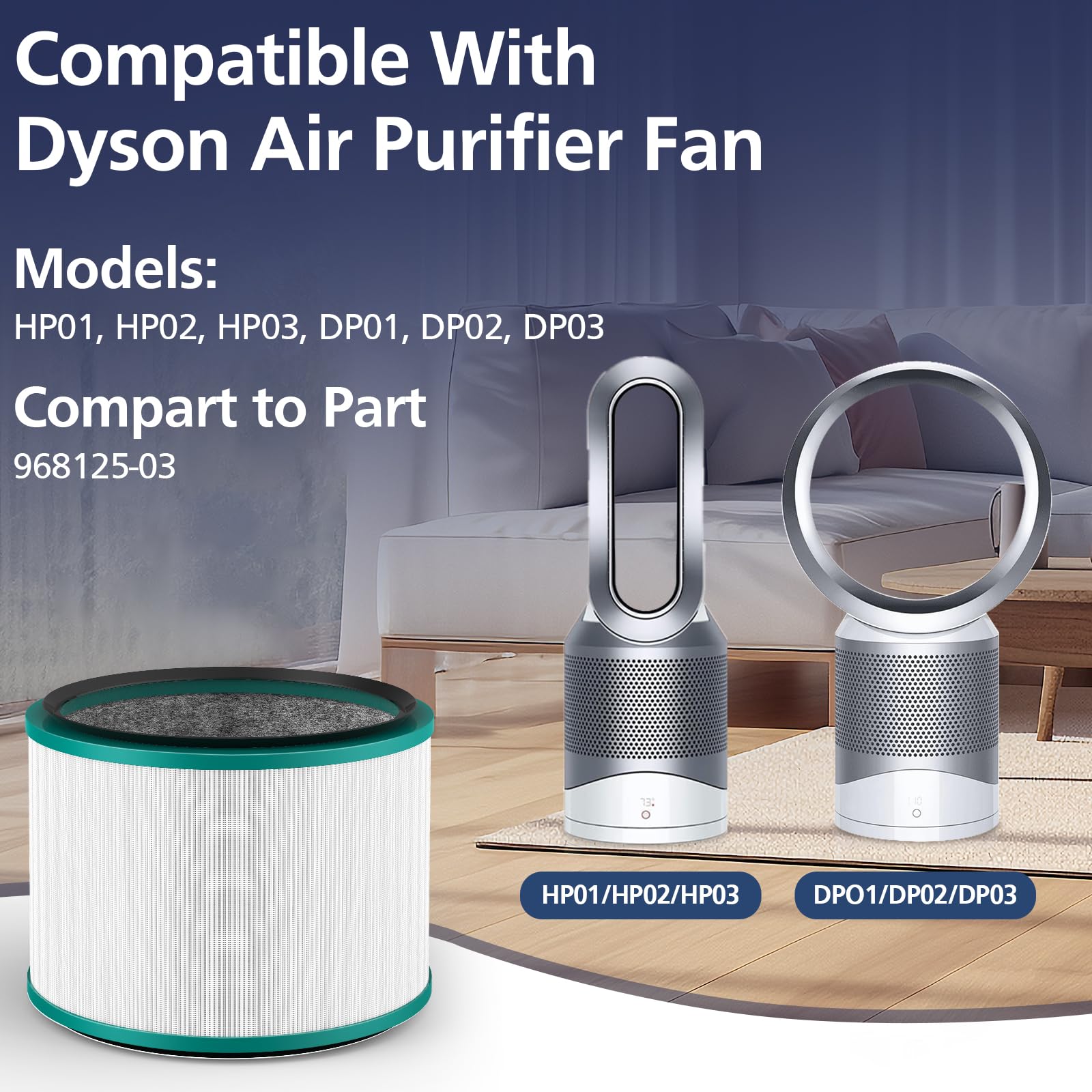 Foto 4 pulgar | Paquete De 2 Filtros Hepa Compatibles Con Dyson Pure Hot Cool Link - Venta Internacional.