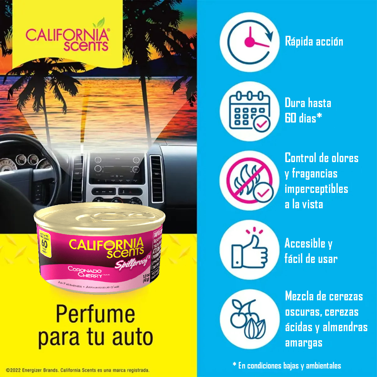 Foto 4 pulgar | Aromatizante Auto California Scents Cherry Corcho 60 Días