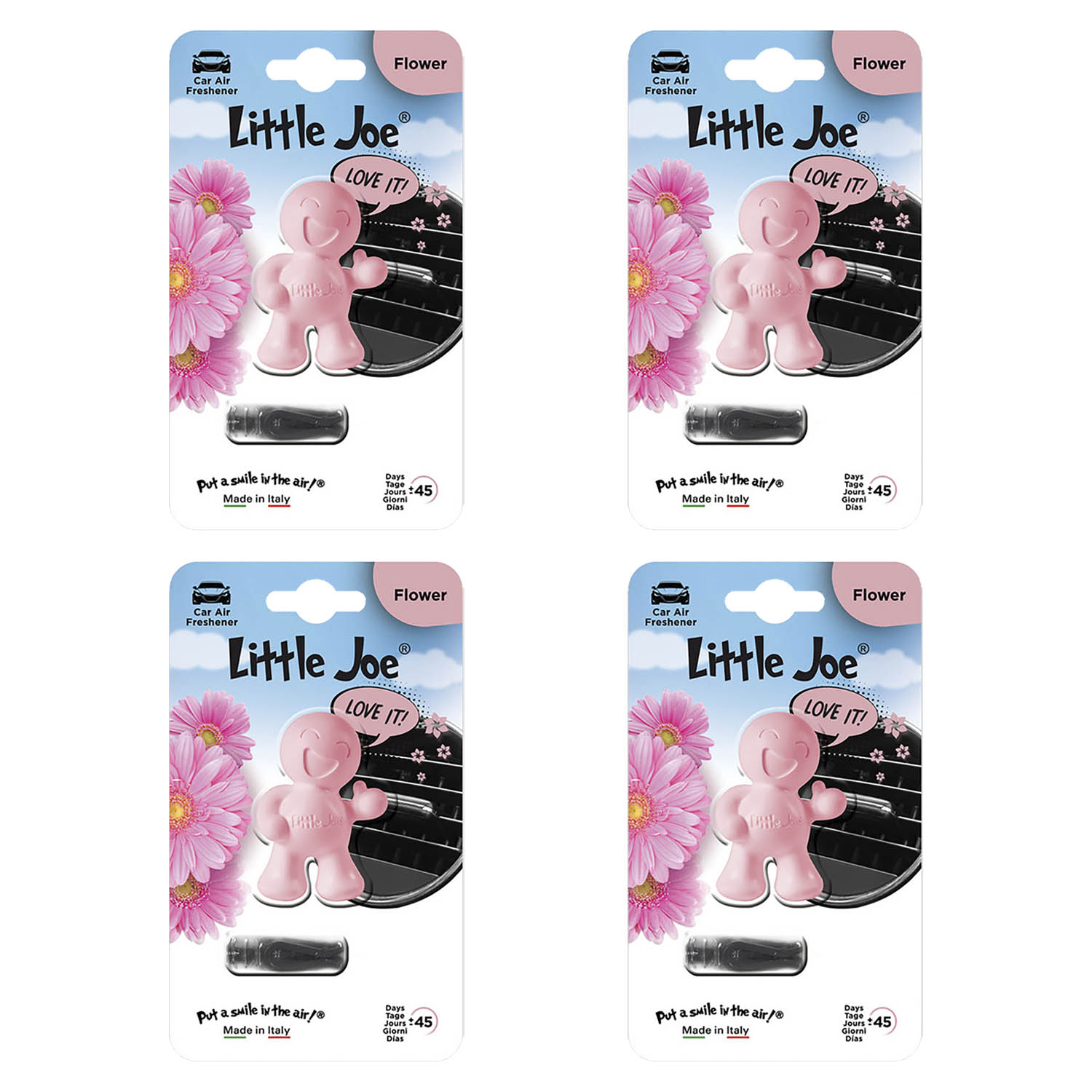 Aromatizante de Aire Para Auto Little Joe Aroma Flower 4 Piezas