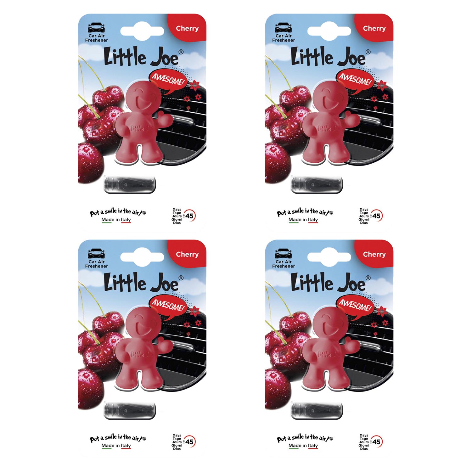 Aromatizante de Aire Para Auto Little Joe Aroma Cherry 4 Piezas