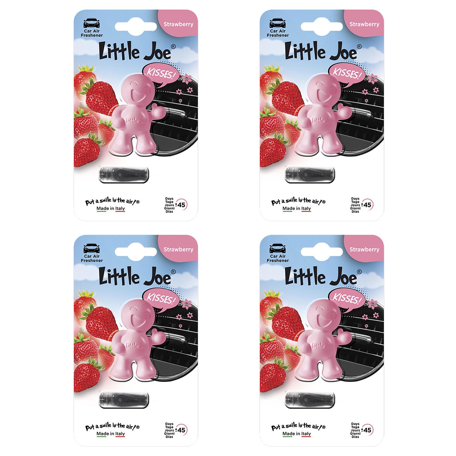 Aromatizante de Aire Para Auto Little Joe Aroma Strawberry 4 Piezas