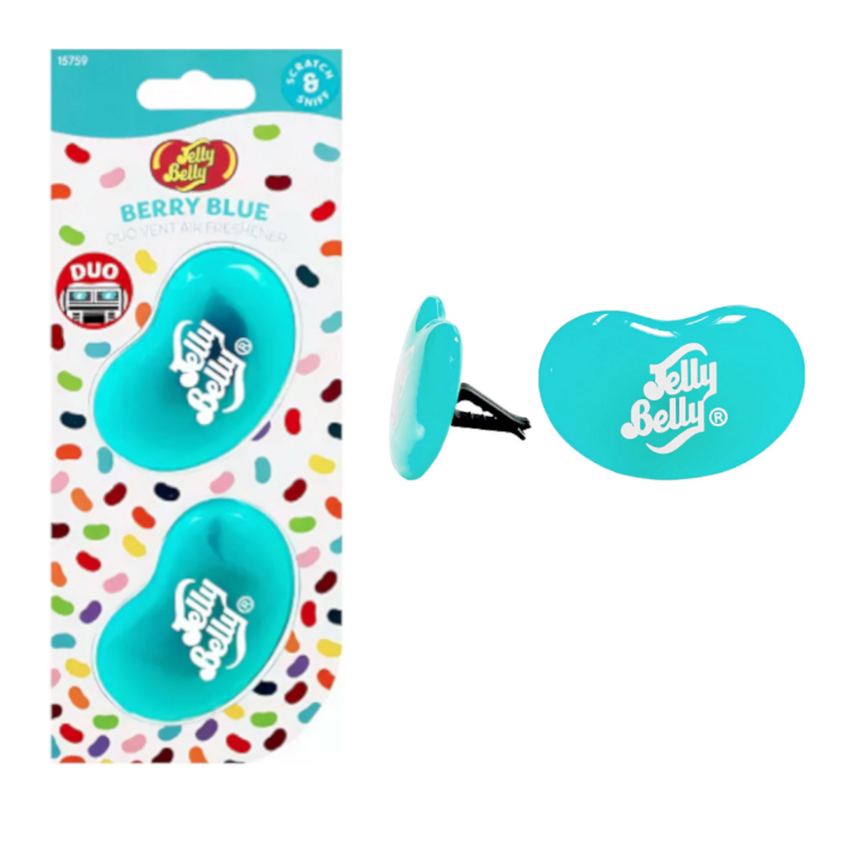 Foto 6 pulgar | Aromatizante par Auto Jelly Belly Berry Blue 12 Piezas Mora Azul
