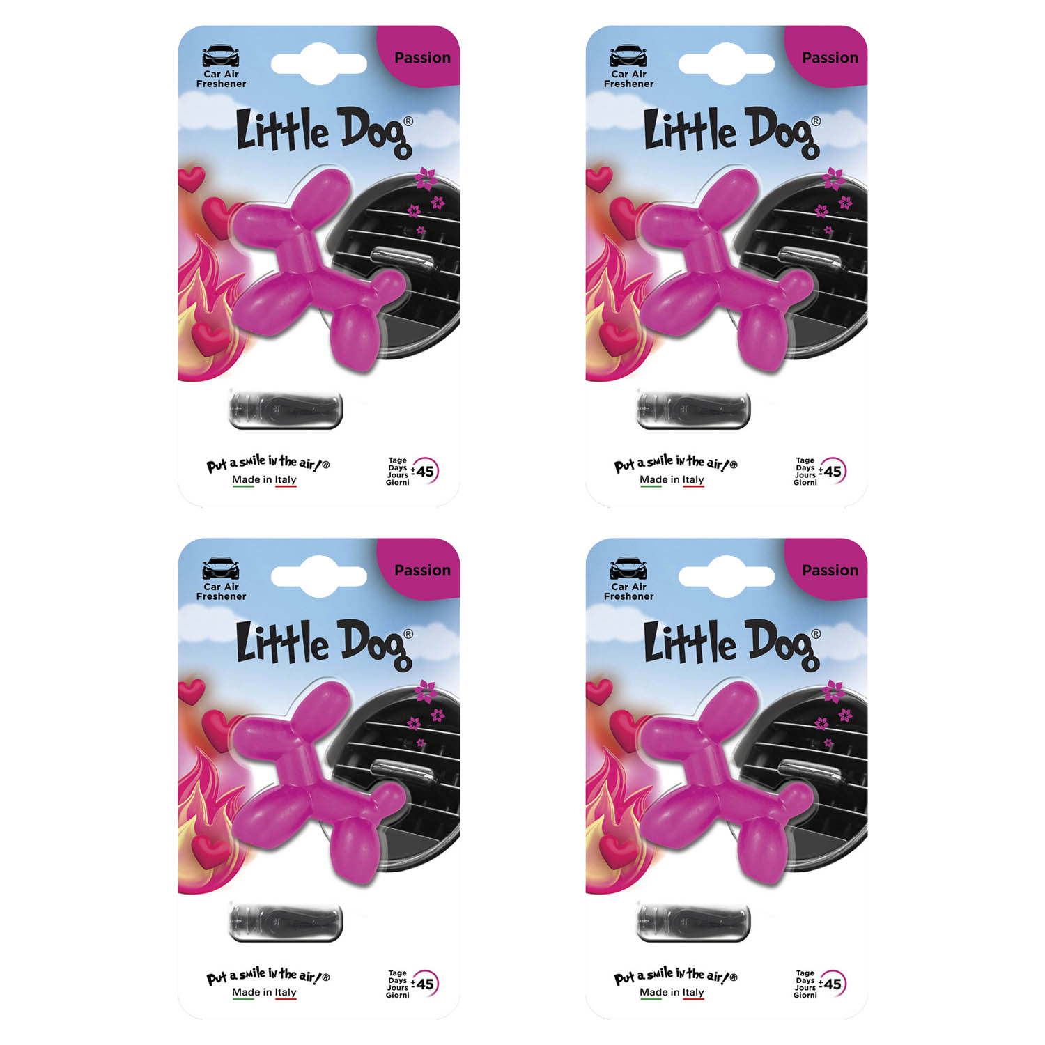 Aromatizante de Aire para Auto Little Dog Aroma Passion 4 piezas