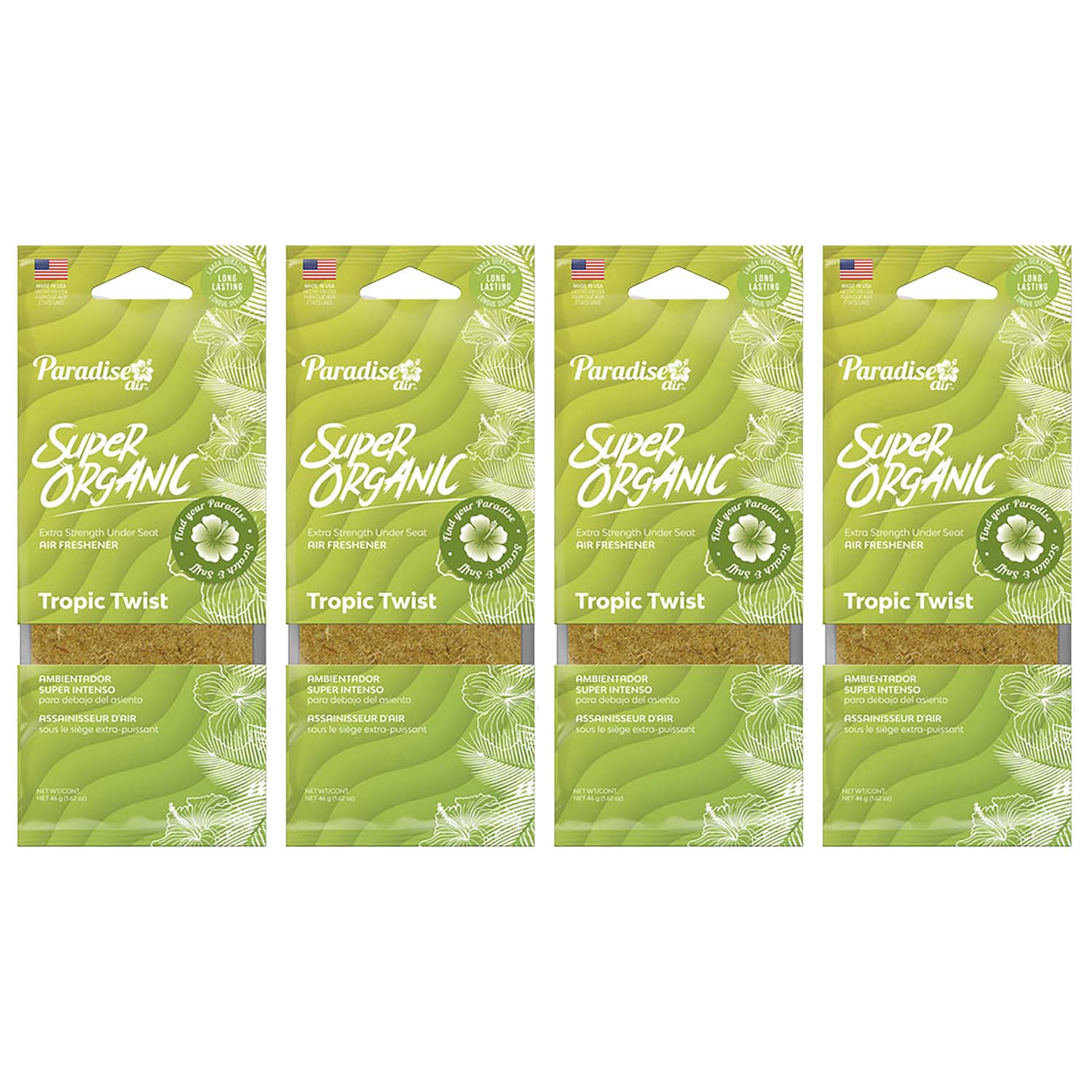 Foto 2 pulgar | Aromatizante Superintenso para Auto Paradise Air Aroma Tropic Twist Super Organic 4 piezas