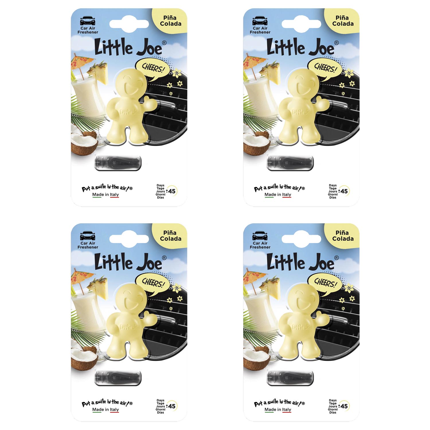 Foto 1 | Aromatizante de Aire Para Auto Little Joe Aroma Piña Colada 4 piezas