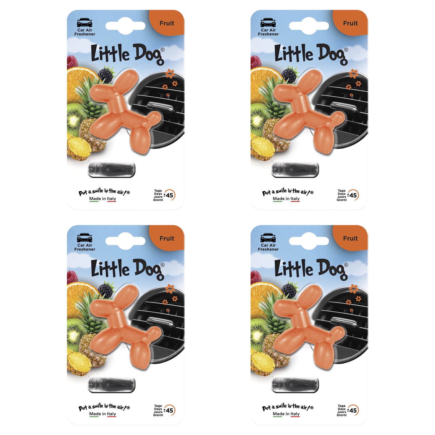 Aromatizante de Aire Para Auto Little Dog Aroma Fruit 4 piezas