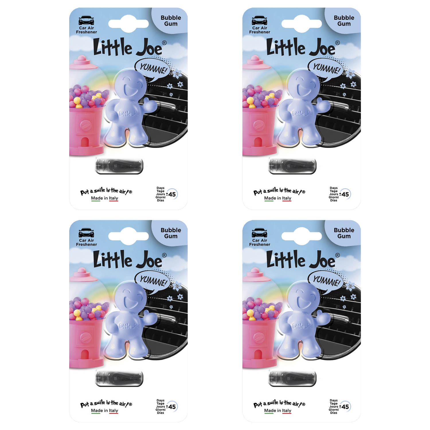 Aromatizante de Aire Para Auto Little Joe Aroma Bubble Gum 4 piezas