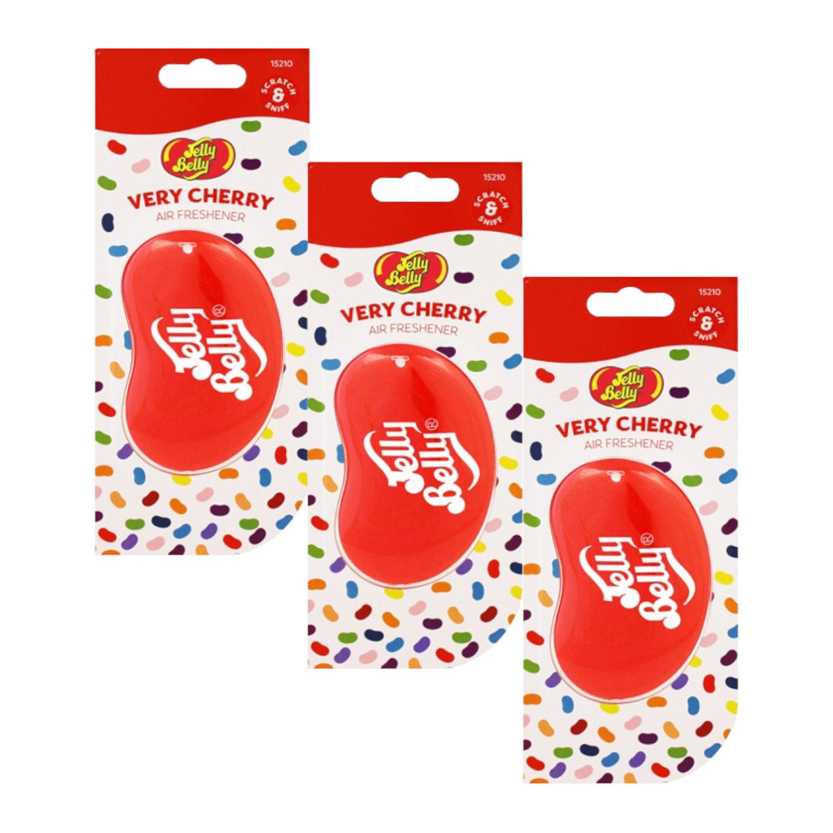 Foto 2 | Aromatizante Auto Gel Jelly Belly Very Cherry Colgante 3 Pzs