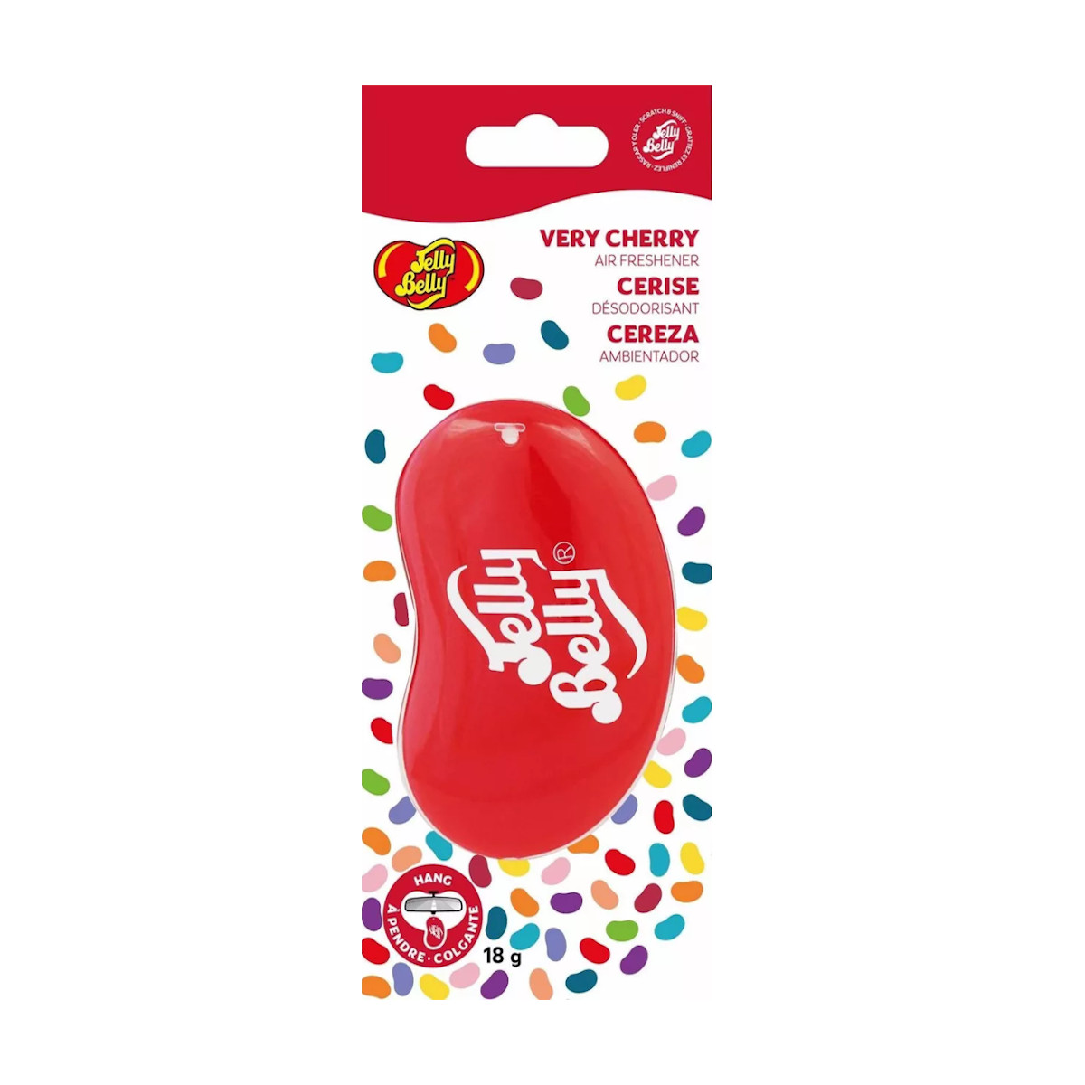 Foto 5 pulgar | Aromatizante Auto Gel Jelly Belly Very Cherry Colgante 3 Pzs