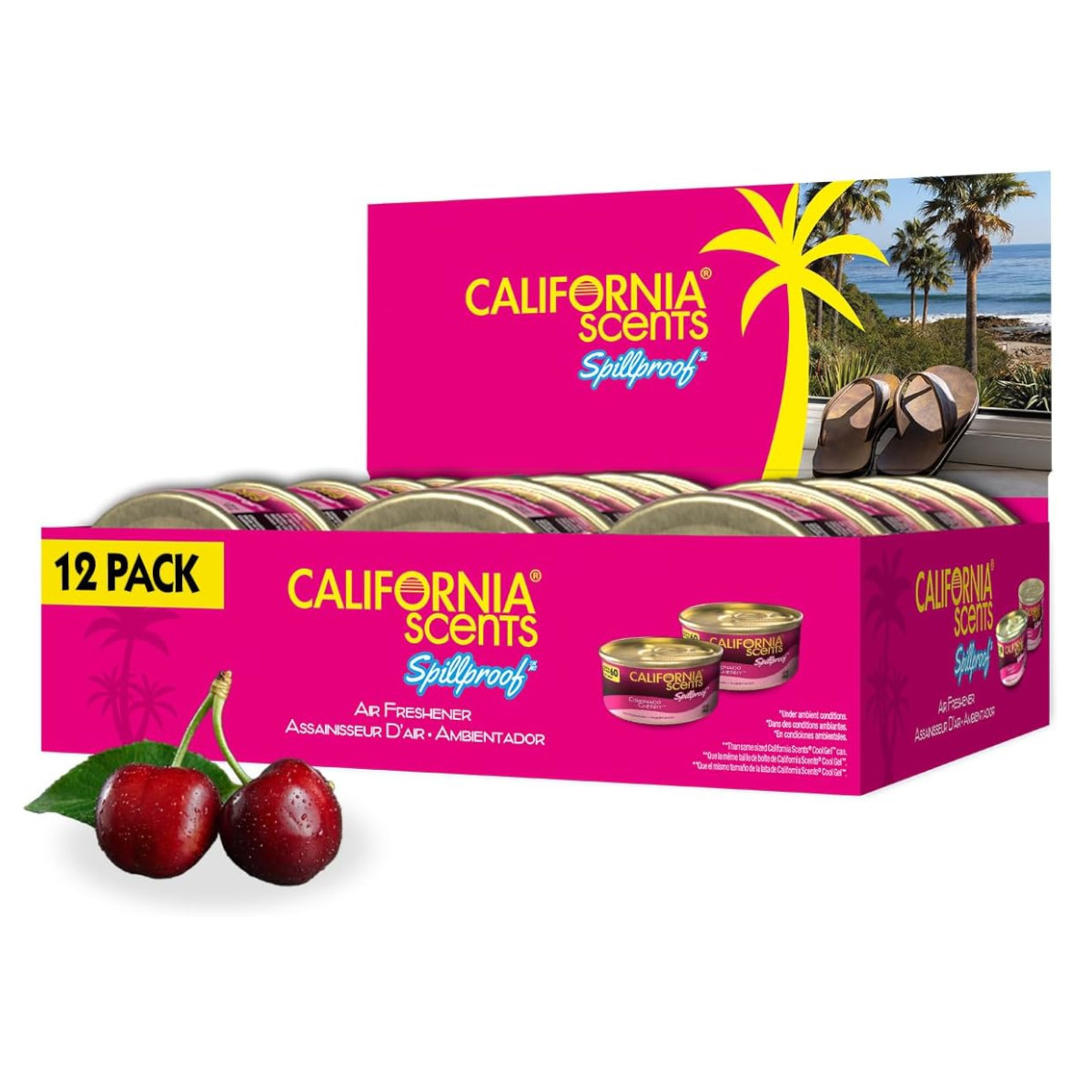 12 Pack Aromatizante Auto California Scents Cherry Corcho 60 Días