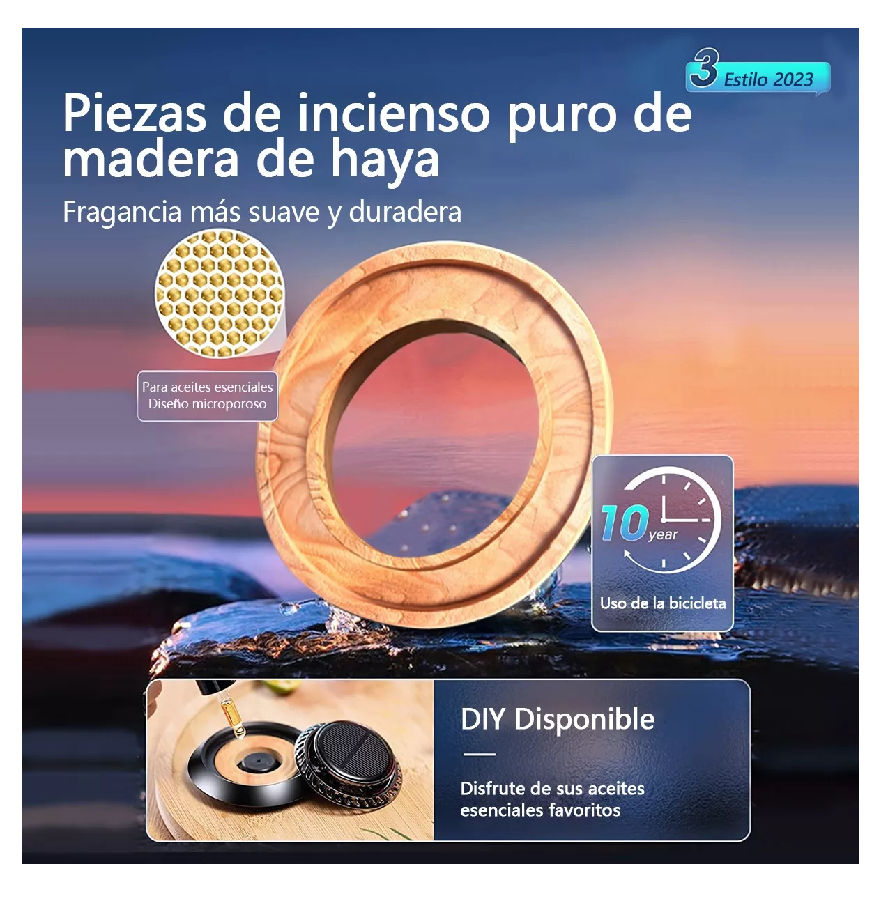 Foto 6 pulgar | Ambientador Solar Rotativo Para Coche, Fragancia Duradera Negro