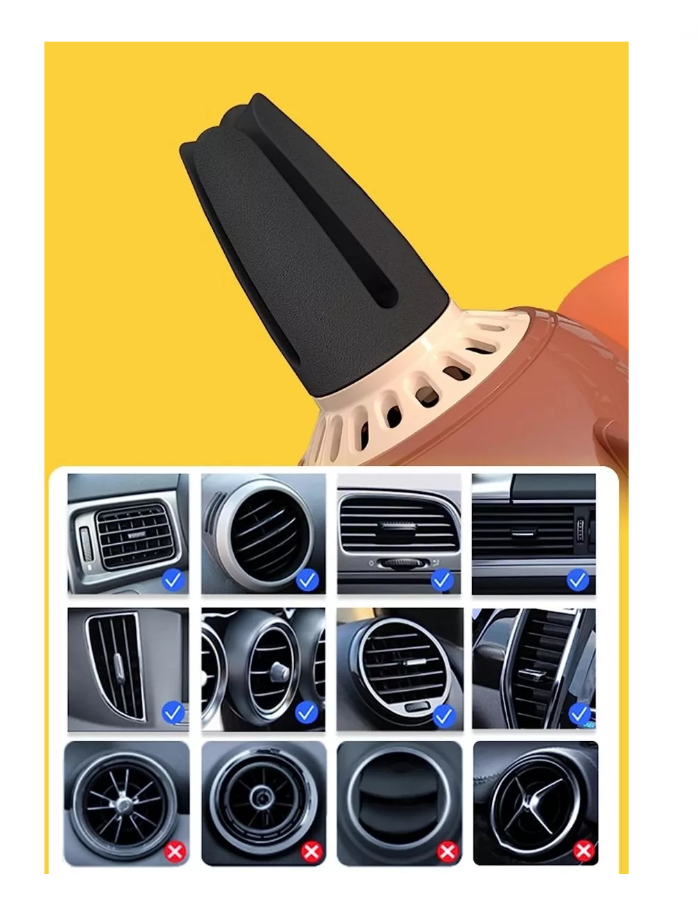Foto 4 pulgar | Ambientador De Coche Auto Giratorio Para Aromaterapia Negro Pato Amarillo