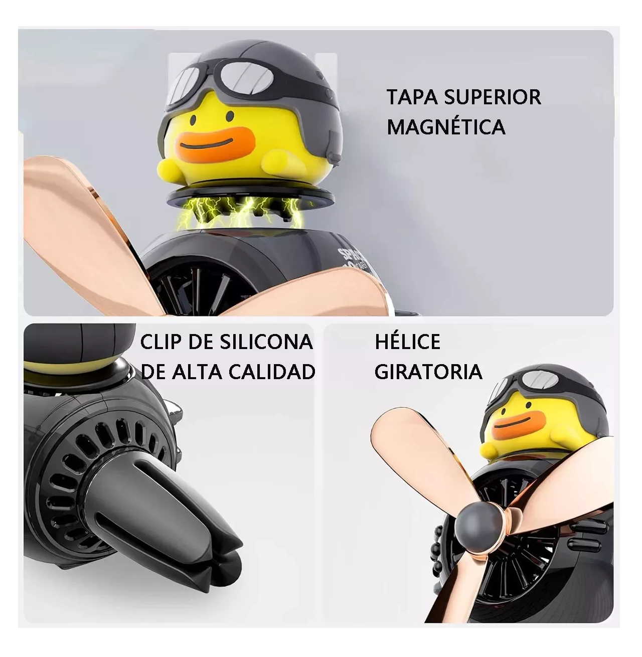 Foto 3 pulgar | Difusor De Hélice Aromatizante Para Auto 2 Pcs + 8 Aromatizante Negro Amarillo Belug