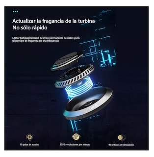 Foto 2 | Ambientador Solar Rotativo Para Coche Lab.g, Fragancia Duradera Negro