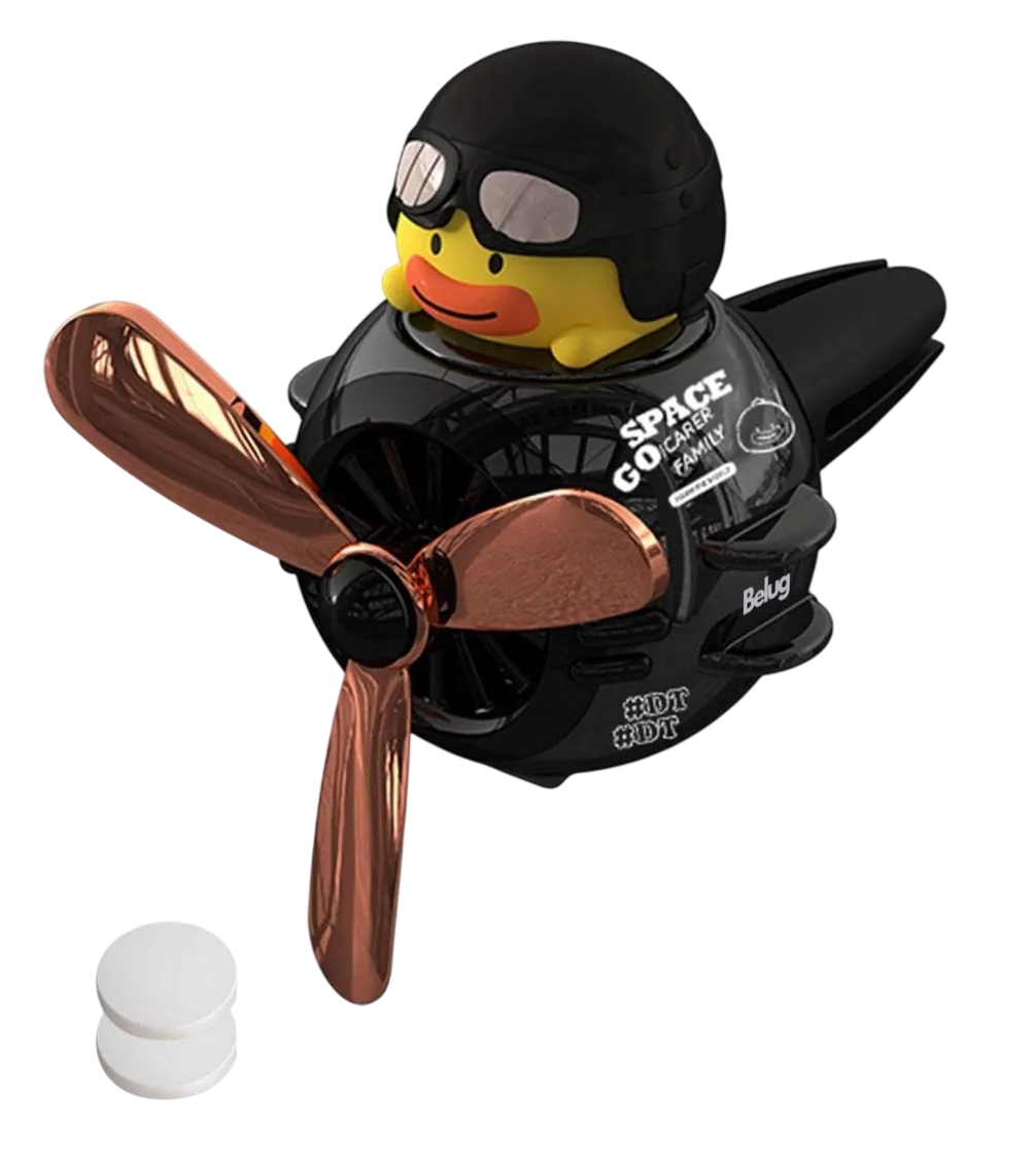 Ambientador De Coche Belug Auto Giratorio Para Aromaterapia Negro Pato Amarillo