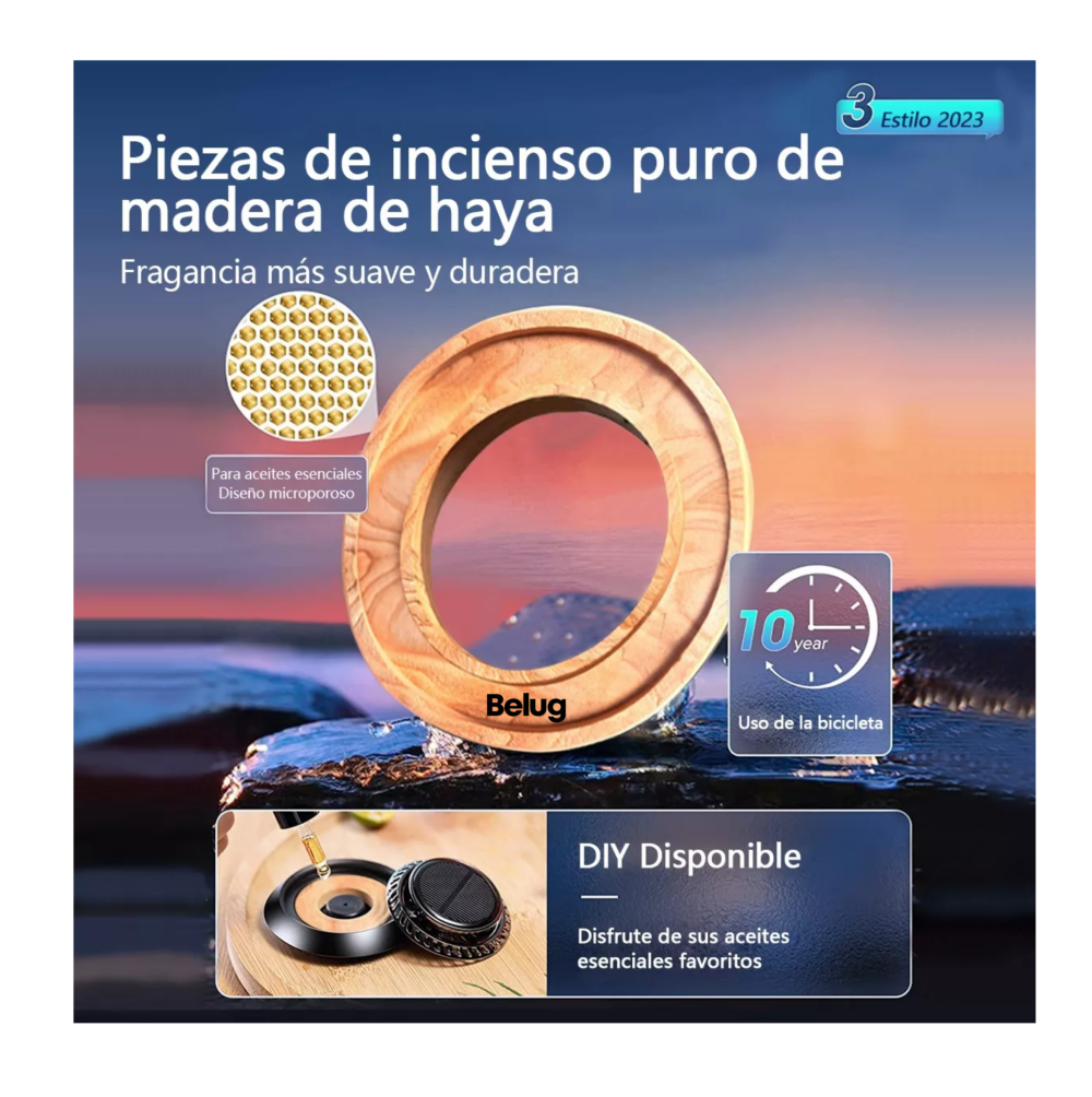 Foto 6 pulgar | Ambientador Solar Rotativo Para Coche Belug, Fragancia Duradera Negro