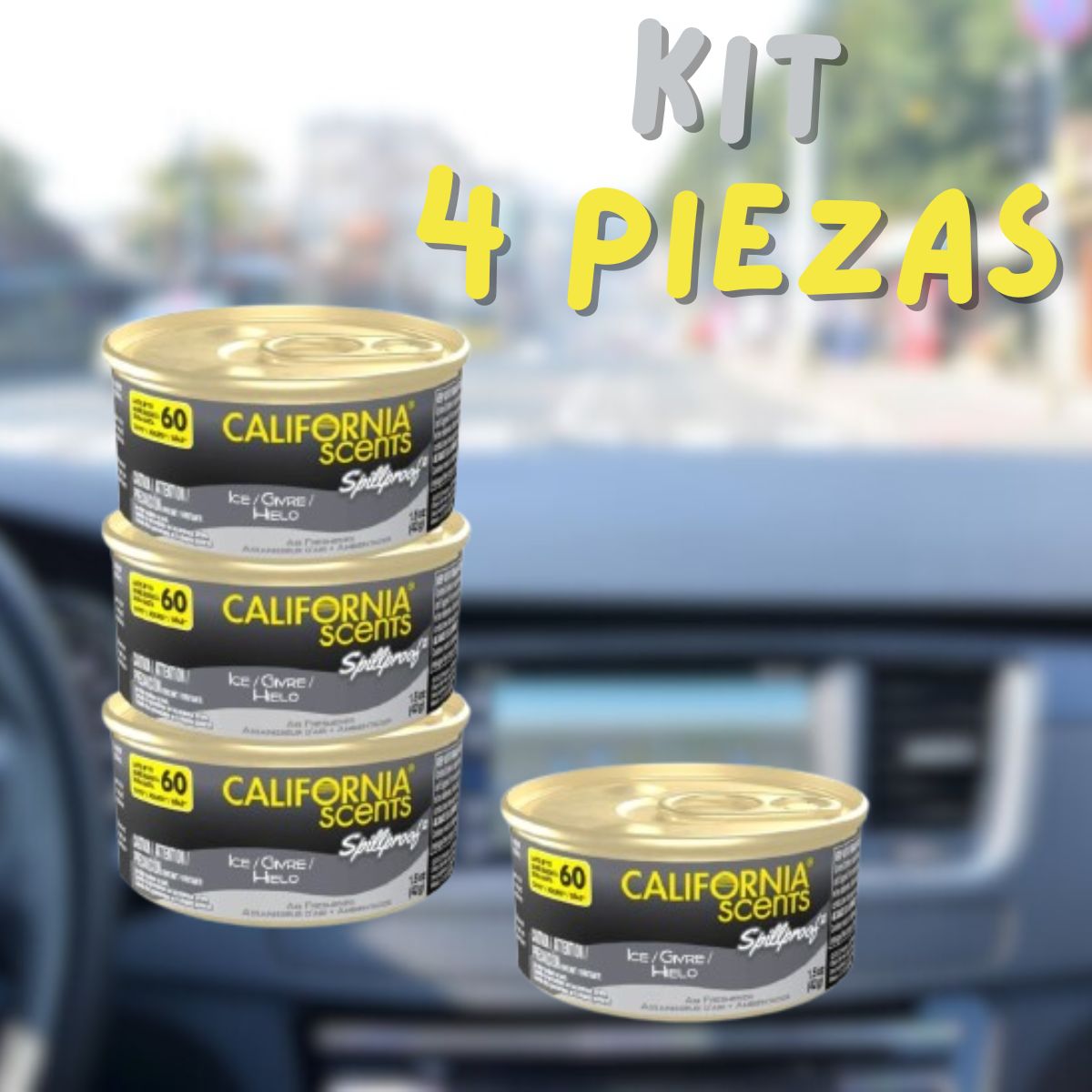 Foto 3 pulgar | 4 Pzas Aromatizante Auto California Scents Ice 60 Días Aroma