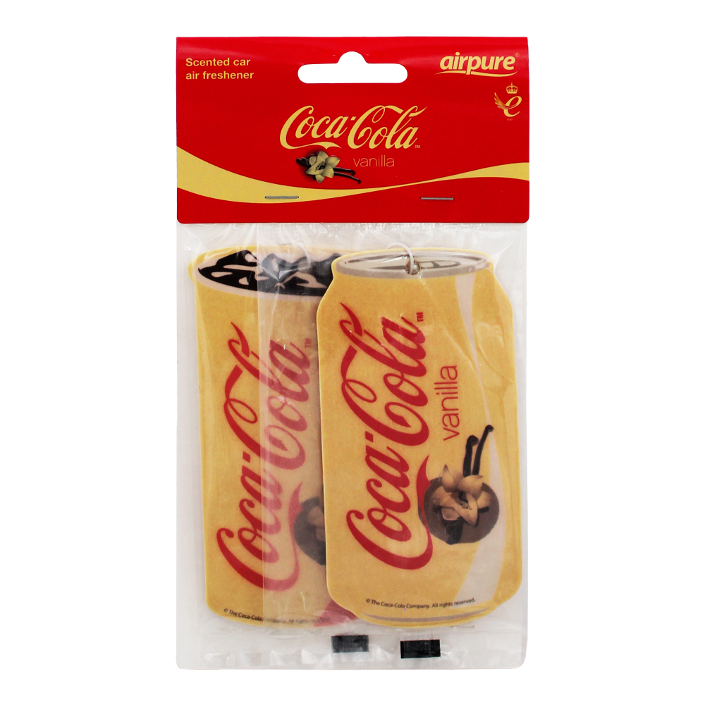 Foto 2 pulgar | Airpure, Coca-cola, Aromatizante En Papel Aroma Vainilla,  Cc-ptw-v-751, 2pzs.