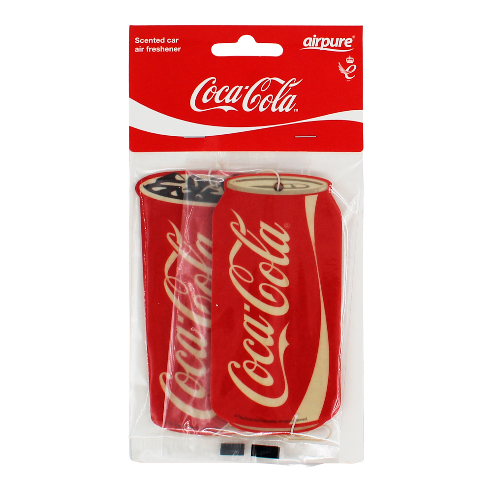 Foto 2 pulgar | Airpure, Coca Cola, Aromatizante En Papel Aroma Original, Cc-ptw-o-733, 2pzs.