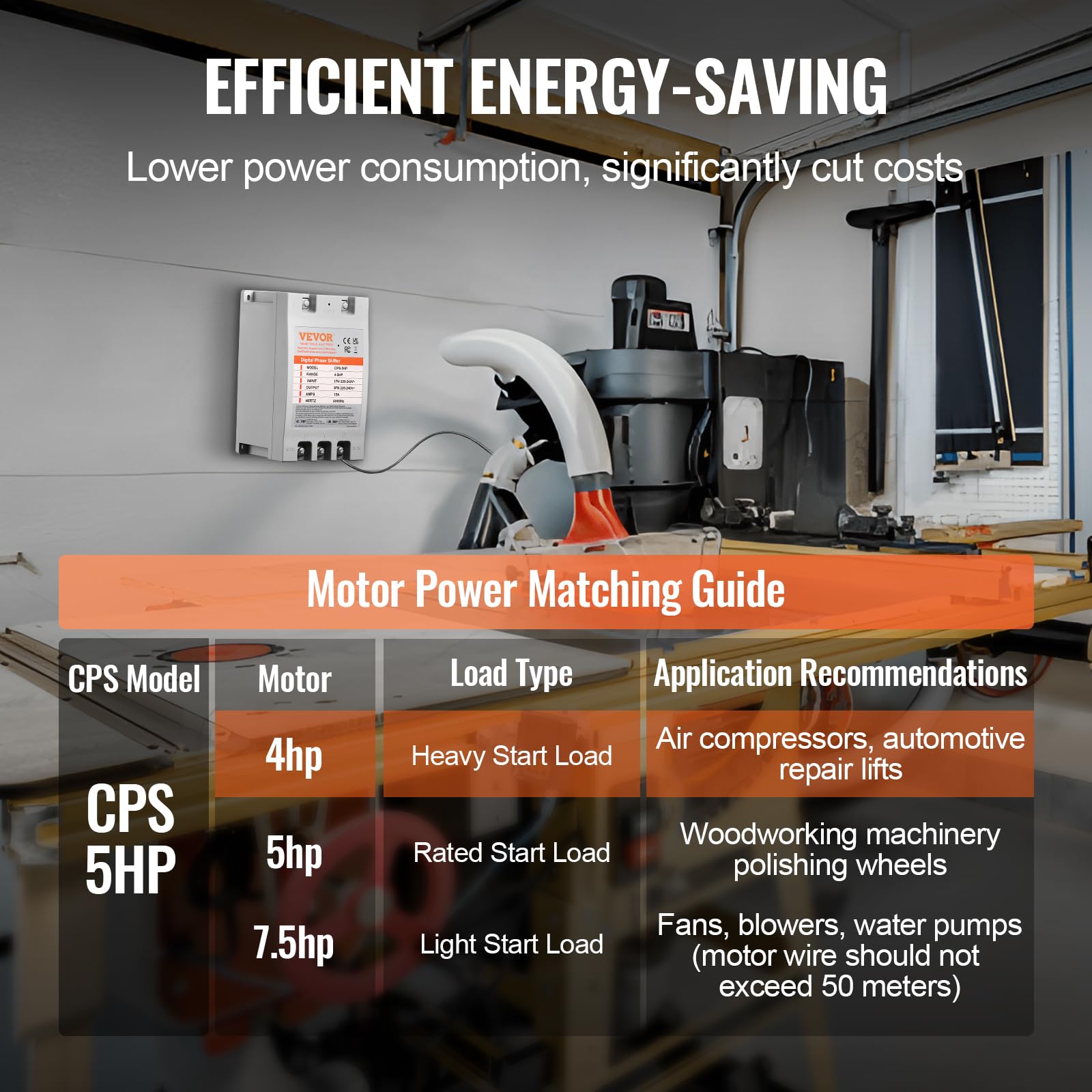 Foto 5 pulgar | Convertidor De Fase Vevor 5hp 15a Monofásico A Trifásico 220v - Venta Internacional.