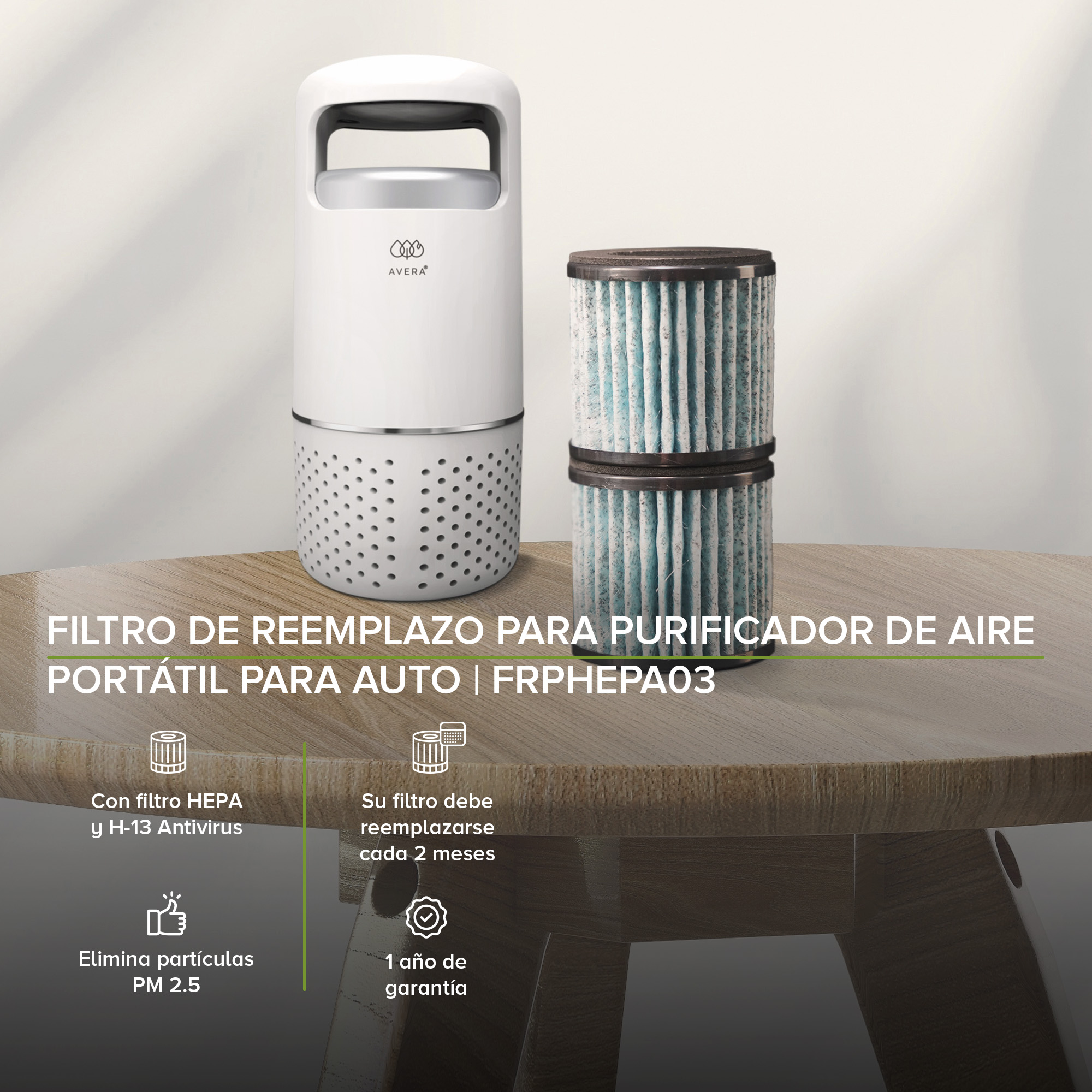 Foto 3 pulgar | Repuesto de Filtro para Purificador de Aire Avera FRPHEPA03 color Azul