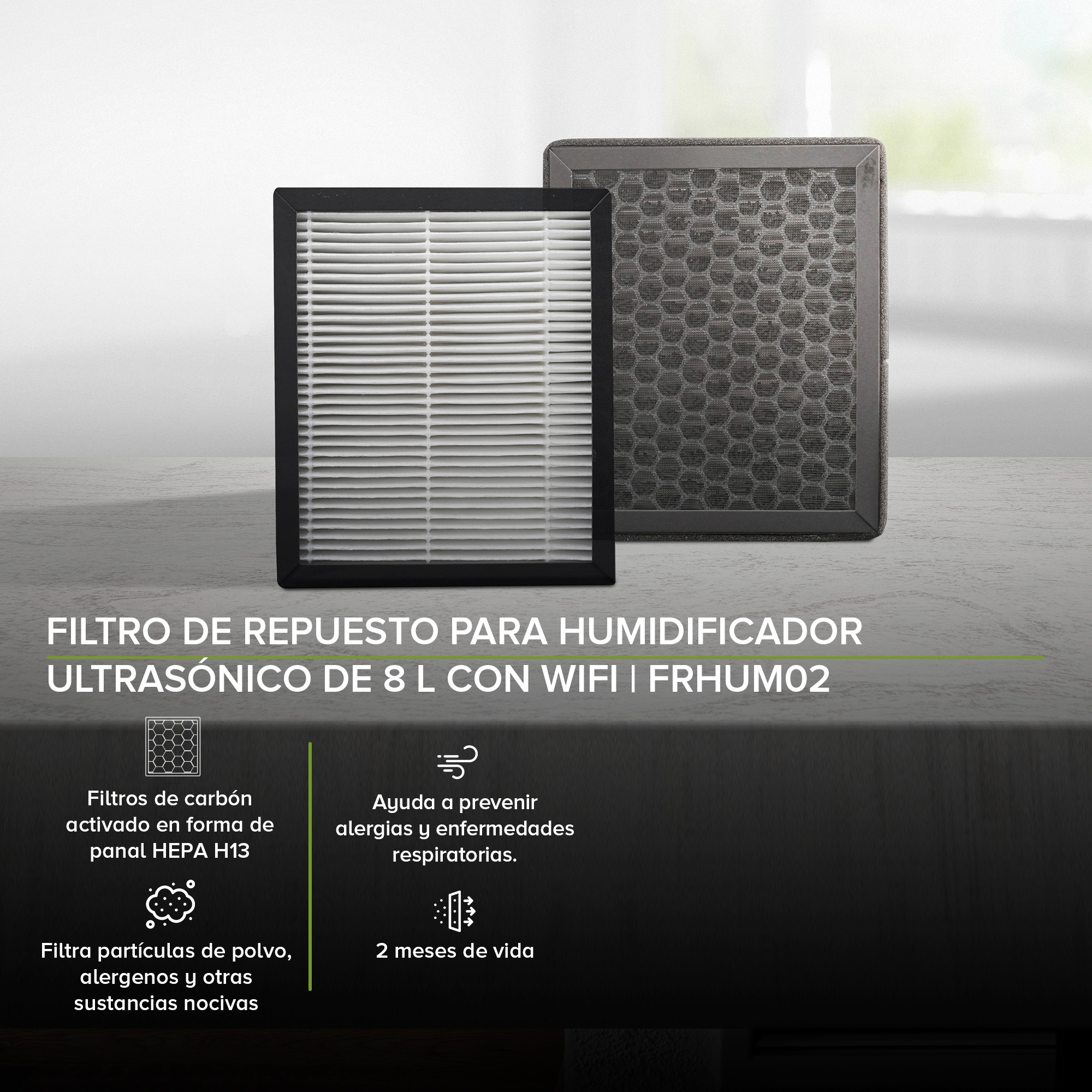 Foto 2 | Filtro Para Humidificador Ultrasónico 8 Litros Avera Frhum02 - Color Blanco