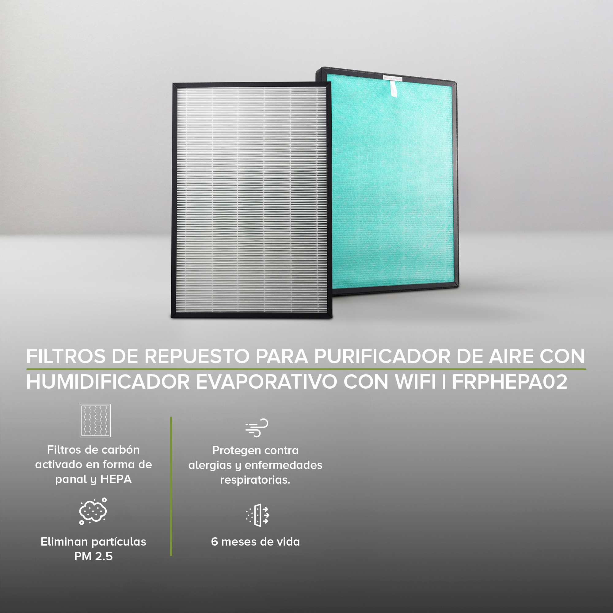 Foto 2 | Filtro De Repuesto Purificador Aire Humificador Avera Frphepa02 - Color Blanco