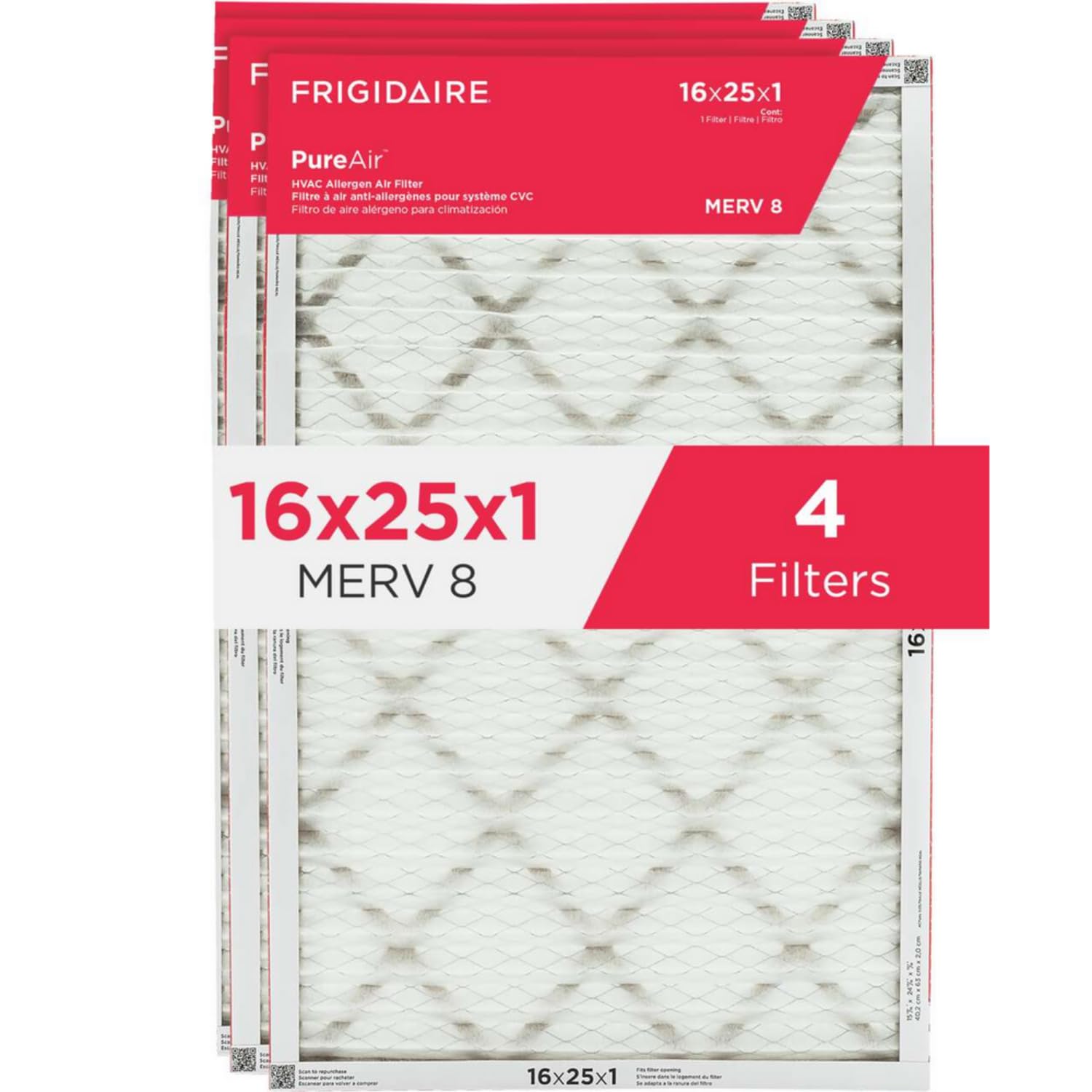 Foto 2 pulgar | Filtro De Aire Frigidaire Pureair  Merv 8 Allergen 16x25x1, Paquete De 4 - Venta Internacional.