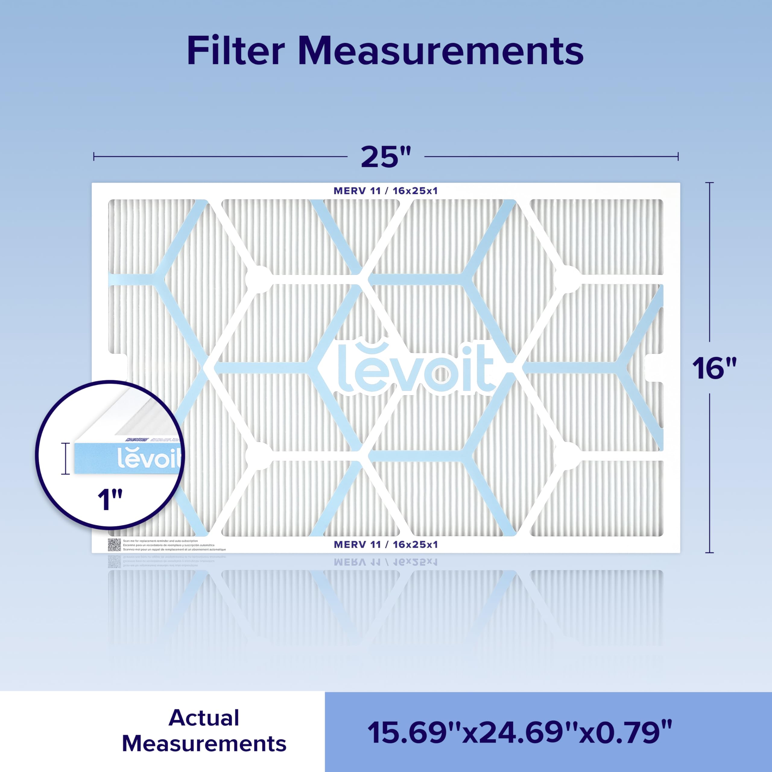 Foto 3 pulgar | Filtro De Aire Levoit Merv 11 Para Hogar Ac Hvac 16x25x1, Paquete De 2 - Venta Internacional.
