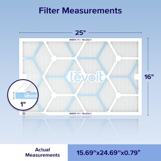 Foto 2 | Filtro De Aire Levoit Merv 11 Para Hogar Ac Hvac 16x25x1, Paquete De 2 - Venta Internacional.