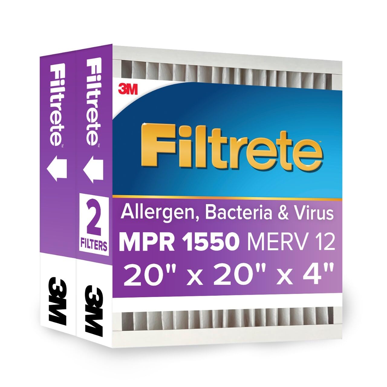 Foto 2 pulgar | Filtro De Aire Filtrete 20x20x4 Mpr 1550 Merv 12, Paquete De 2 - Venta Internacional.