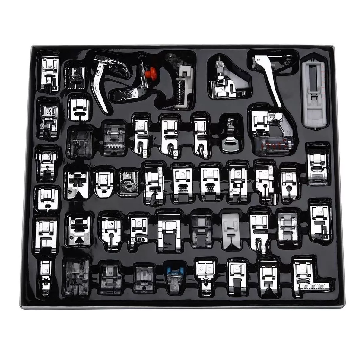 Kit 48 Pcs Profesión Prénsatelas Máquinas De Coser Eo Safe Imports Esi-3785 color Negro