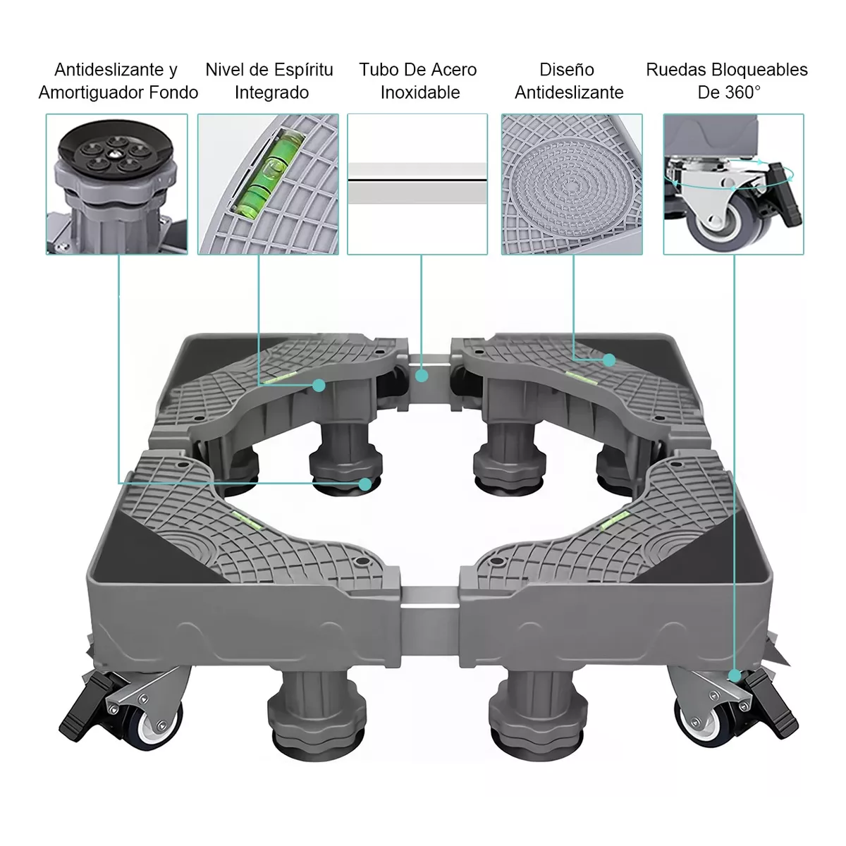Foto 3 pulgar | Soporte para Lavadora Eo Safe Imports Esi10933 Gris Ajustable