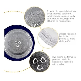 Foto 4 | Plato para Microondas 28.5 cm de Diámetro con Base de Trébol Transparente