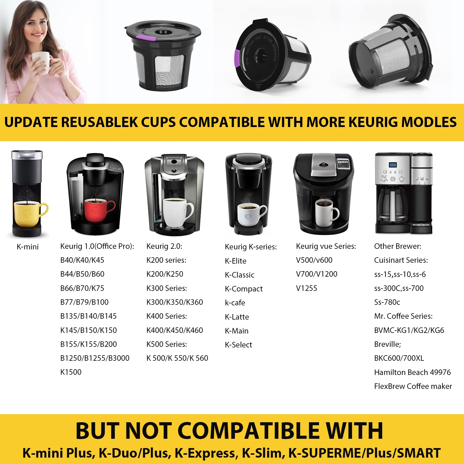 Foto 2 | Filtro De Café Recargable Reutilizable K Cups Maxrona, Paquete De 6 - Venta Internacional.