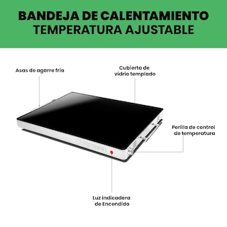 Foto 3 | Chefman - Bandeja De Calentamiento De Vidrio Tamaño Familiar Xl