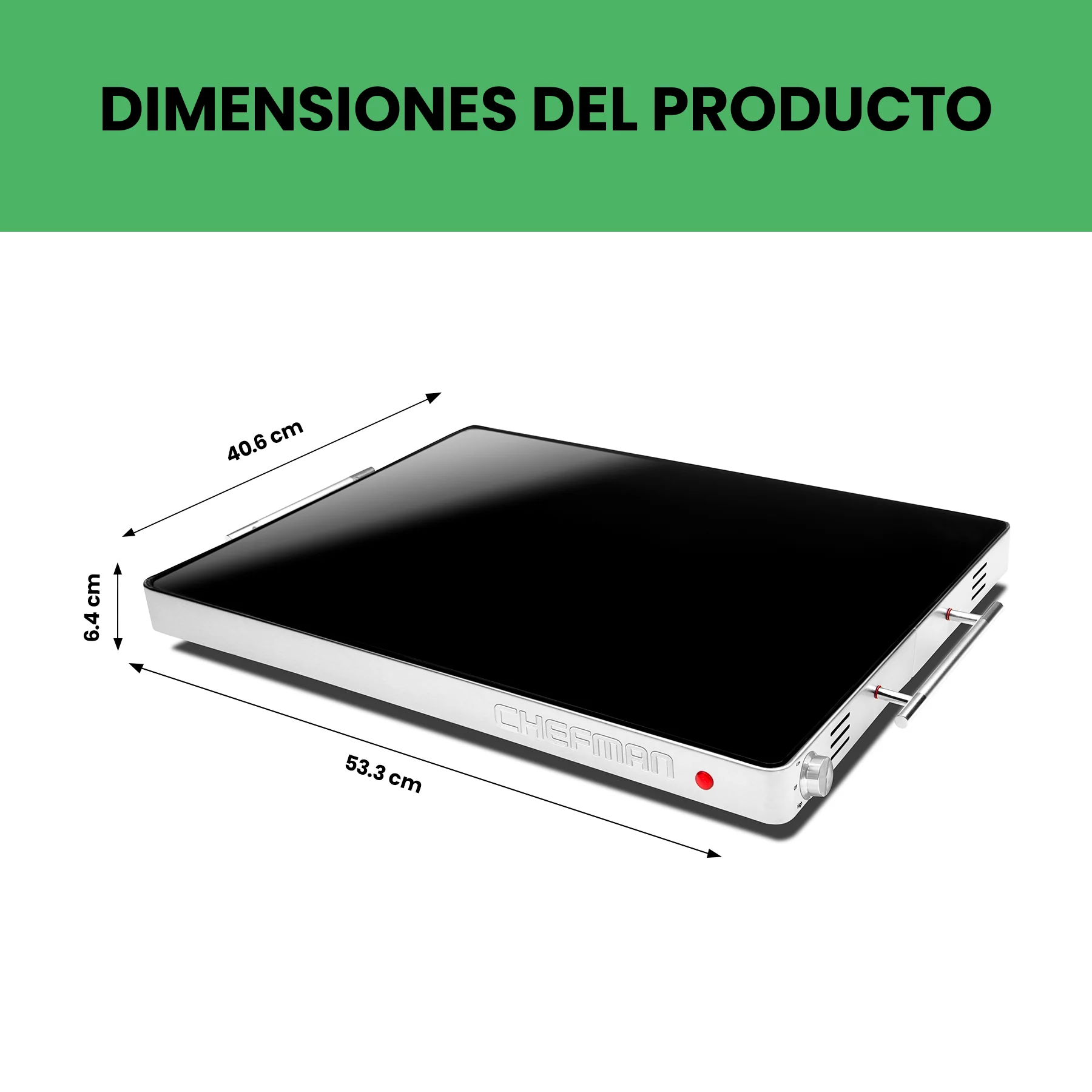 Foto 8 | Chefman - Bandeja De Calentamiento De Vidrio Tamaño Familiar Xl