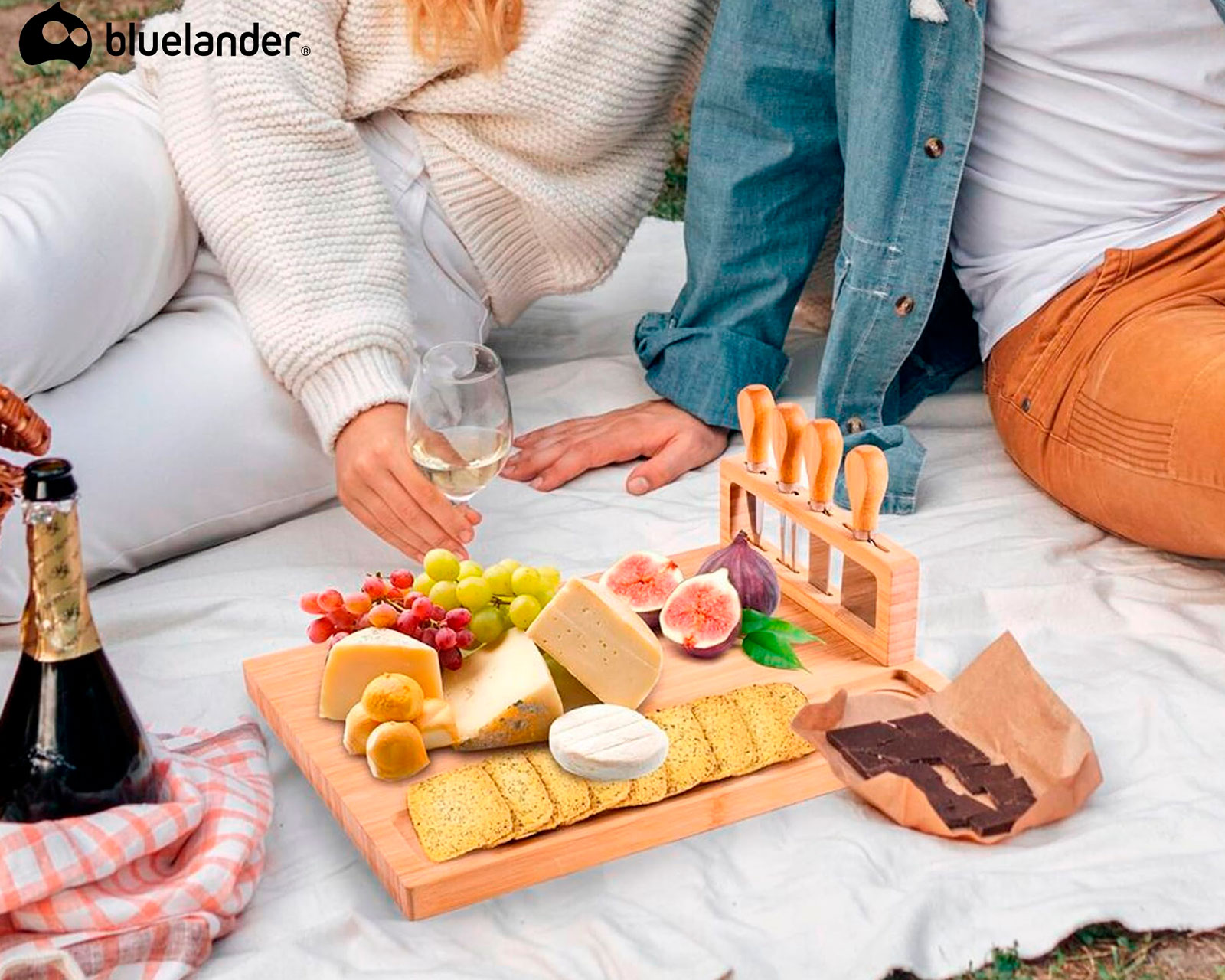 Foto 4 | Tabla De Quesos De Bambú Con Cuchillos para Queso Bluelander