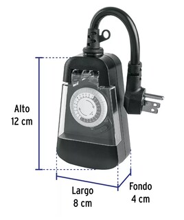 Foto 4 | Temporizador Analógico Para Uso En Exteriores Negro