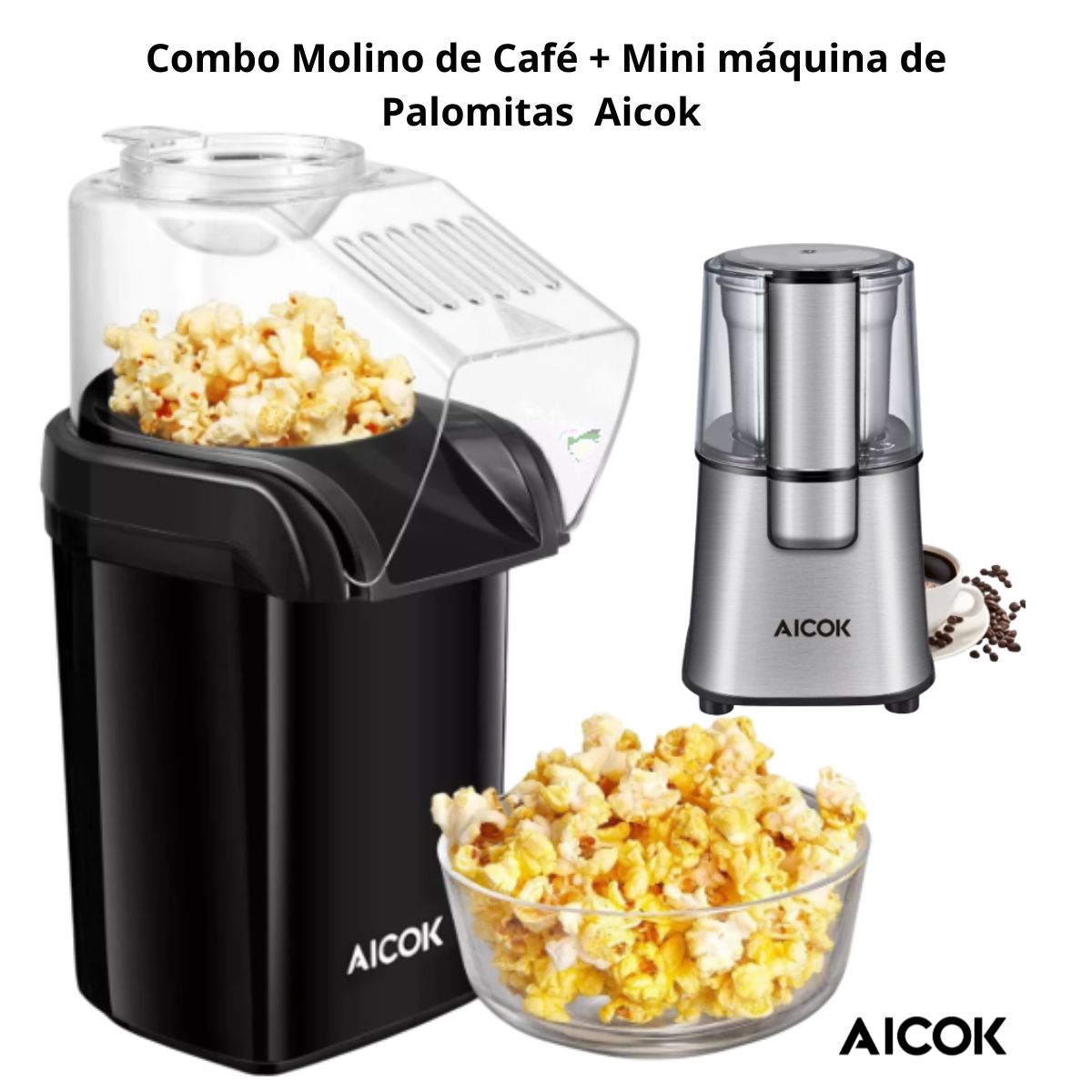 Foto 2 pulgar | Minimáquina para Palomitas Aicok Molino de Café Eléctrico Acero Inoxidable Aicok