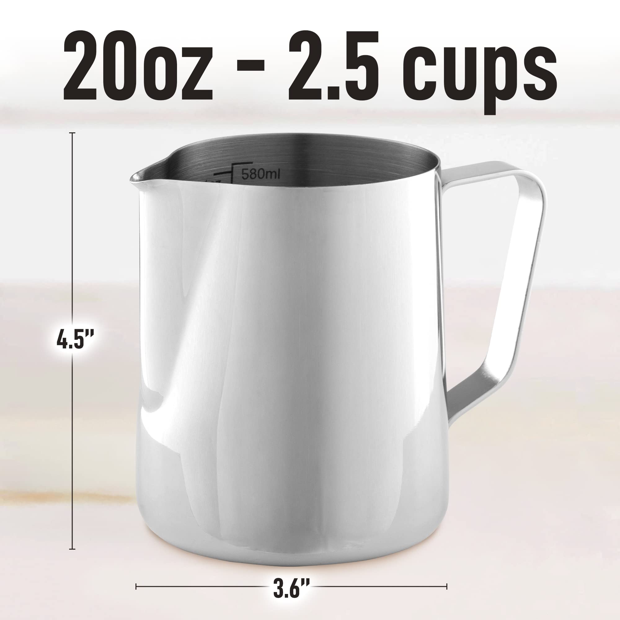 Foto 7 pulgar | Vaso Espumador De Leche Zulay, 350 Ml, 600 Ml, 950 Ml, Acero Inoxidable - Venta Internacional.