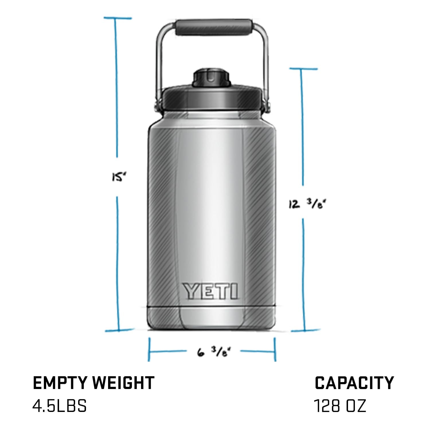 Foto 5 pulgar | Jarra De Un Galón Yeti Rambler De Acero Inoxidable Con Aislamiento Al Vacío - Venta Internacional.