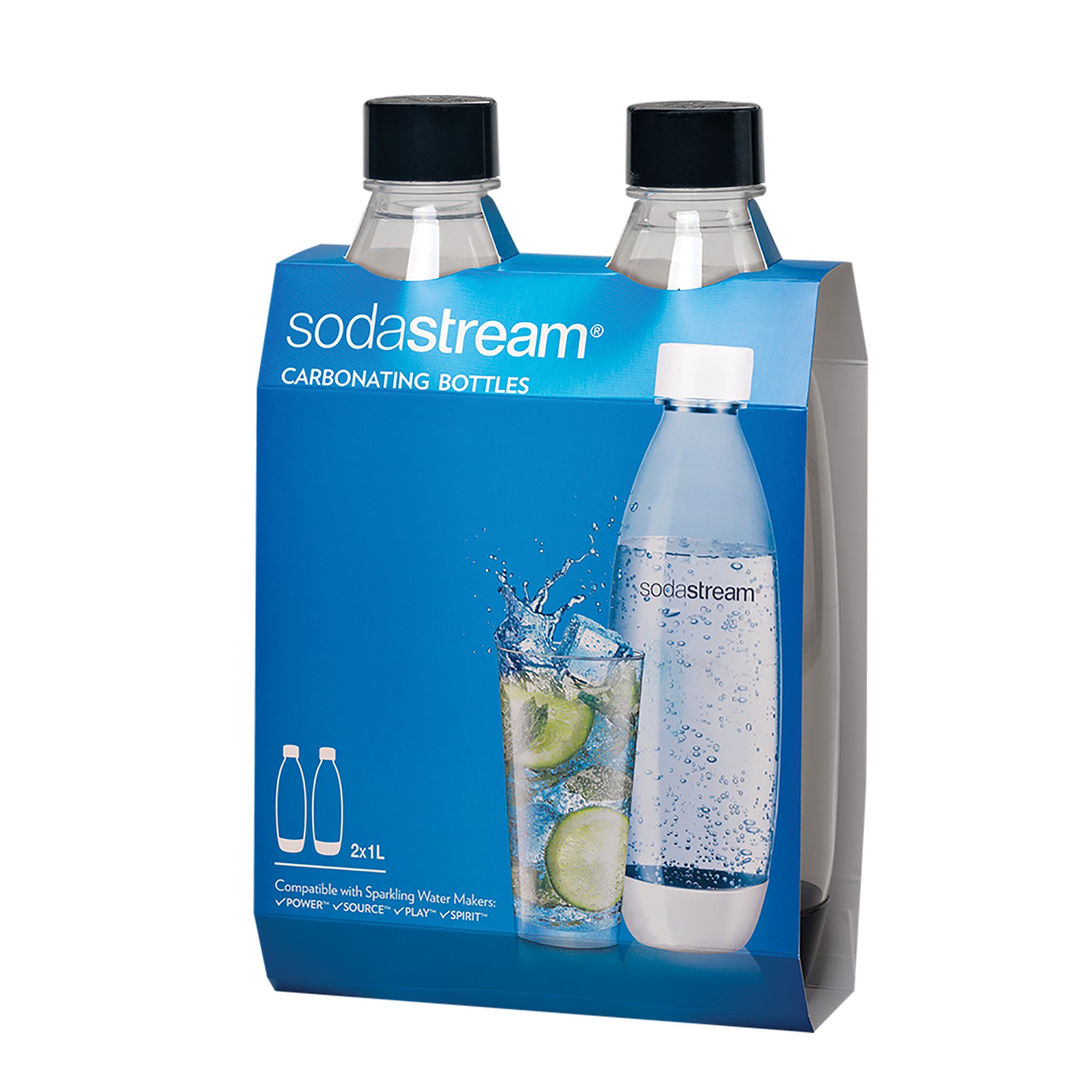 Foto 2 pulgar | Botellas De Carbonatación Sodastream Slim, 1 Litro, Paquete De 2, Negras - Venta Internacional.