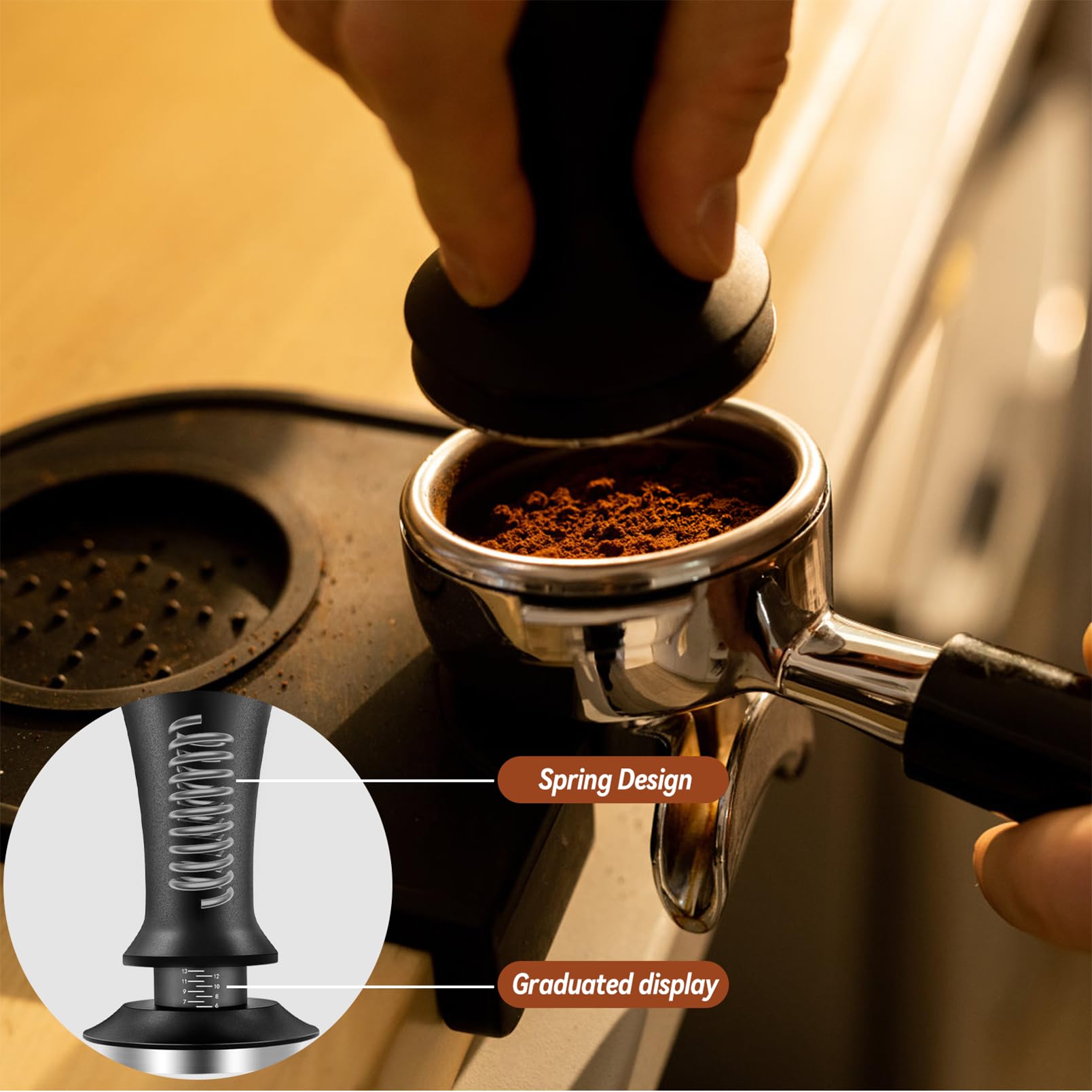 Foto 4 pulgar | Coffee Tamper Yeelan de 58 mm con Herramienta Wdt Alfombrilla de Silicona y Báscula - Venta Internacional