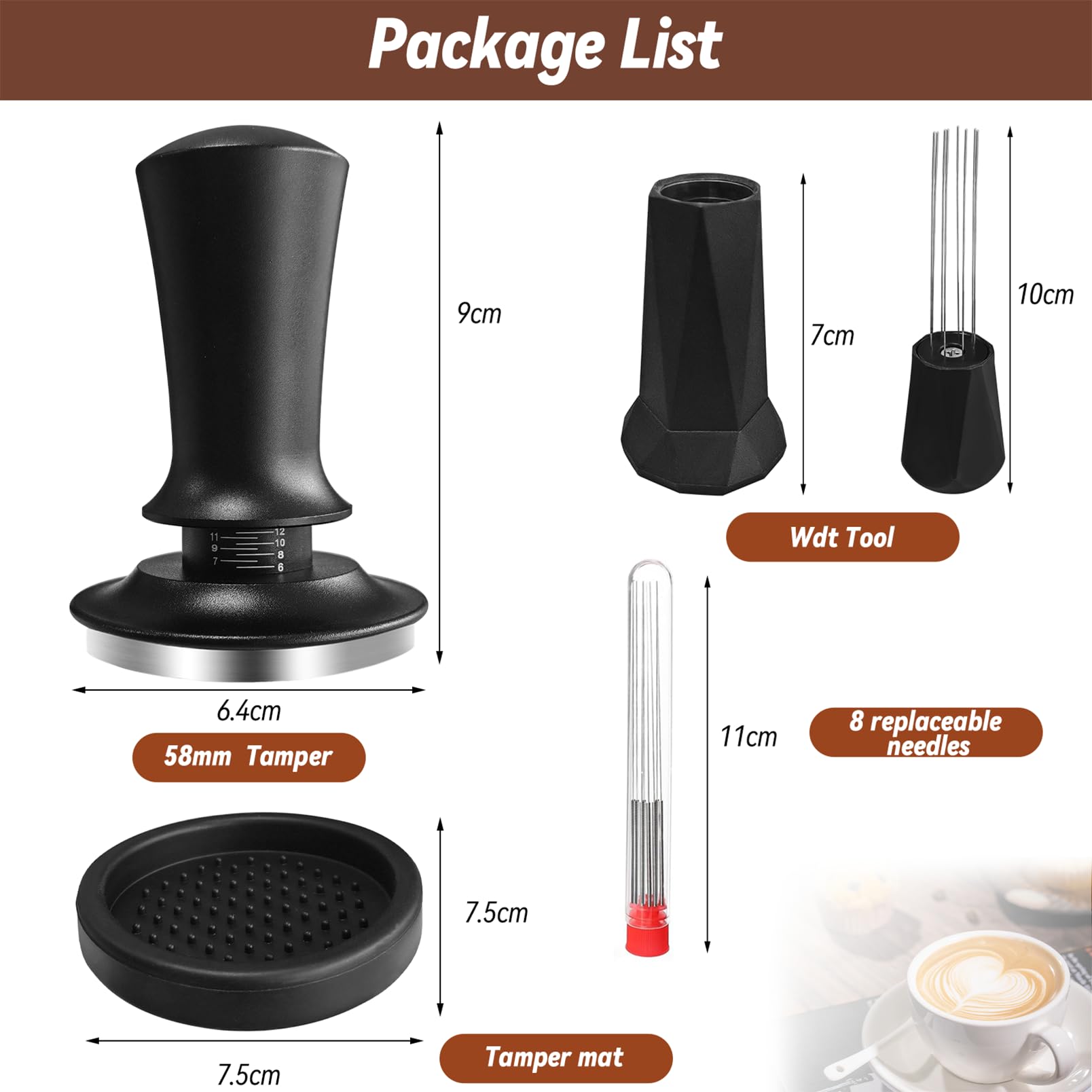 Foto 6 pulgar | Coffee Tamper Yeelan de 58 mm con Herramienta Wdt Alfombrilla de Silicona y Báscula - Venta Internacional