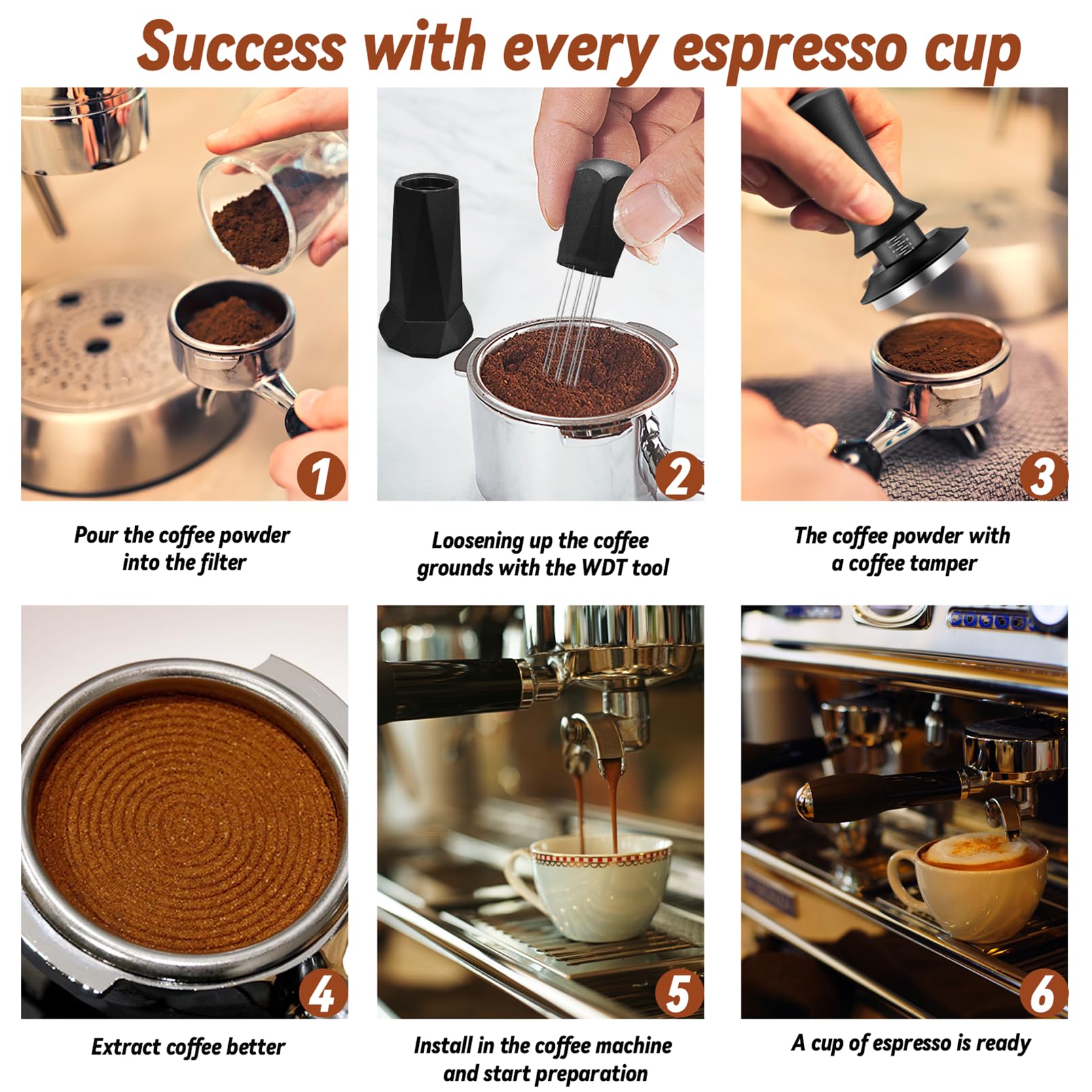 Foto 6 | Coffee Tamper Yeelan de 58 mm con Herramienta Wdt Alfombrilla de Silicona y Báscula - Venta Internacional