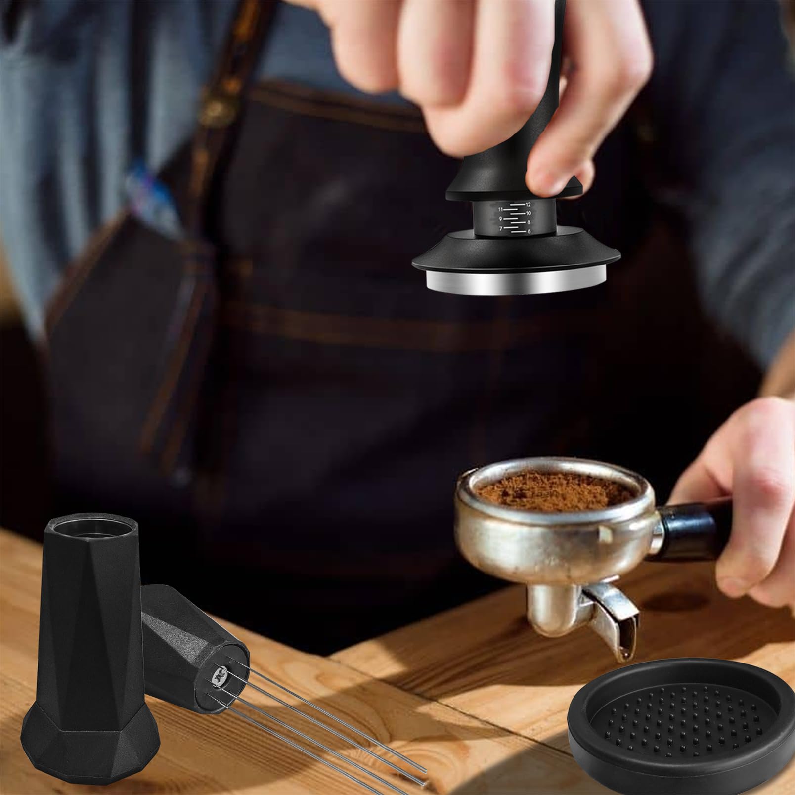 Foto 8 pulgar | Coffee Tamper Yeelan de 58 mm con Herramienta Wdt Alfombrilla de Silicona y Báscula - Venta Internacional